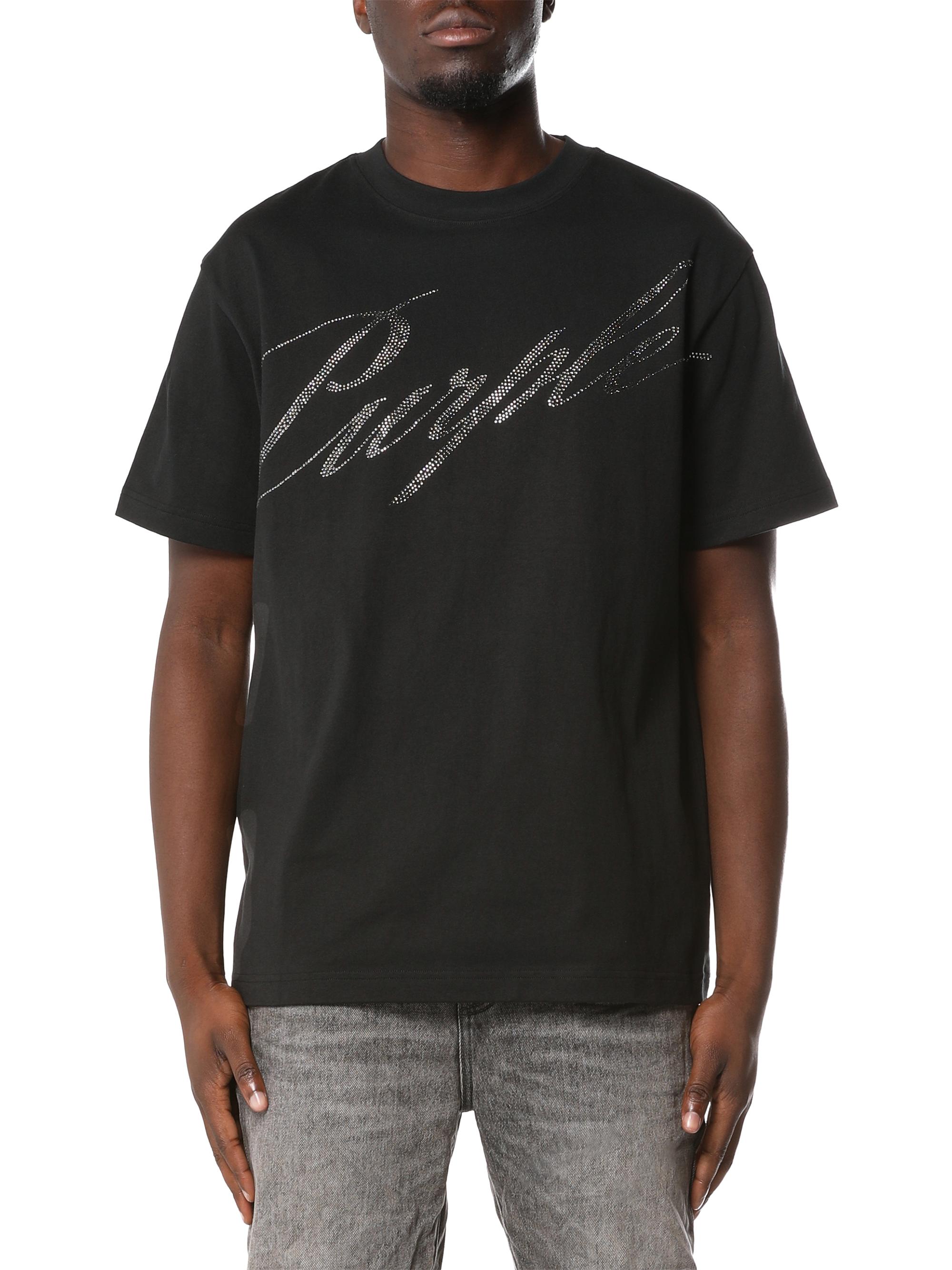 Purple Brand Men's Logo Cotton Crewneck T-Shirt - Black
