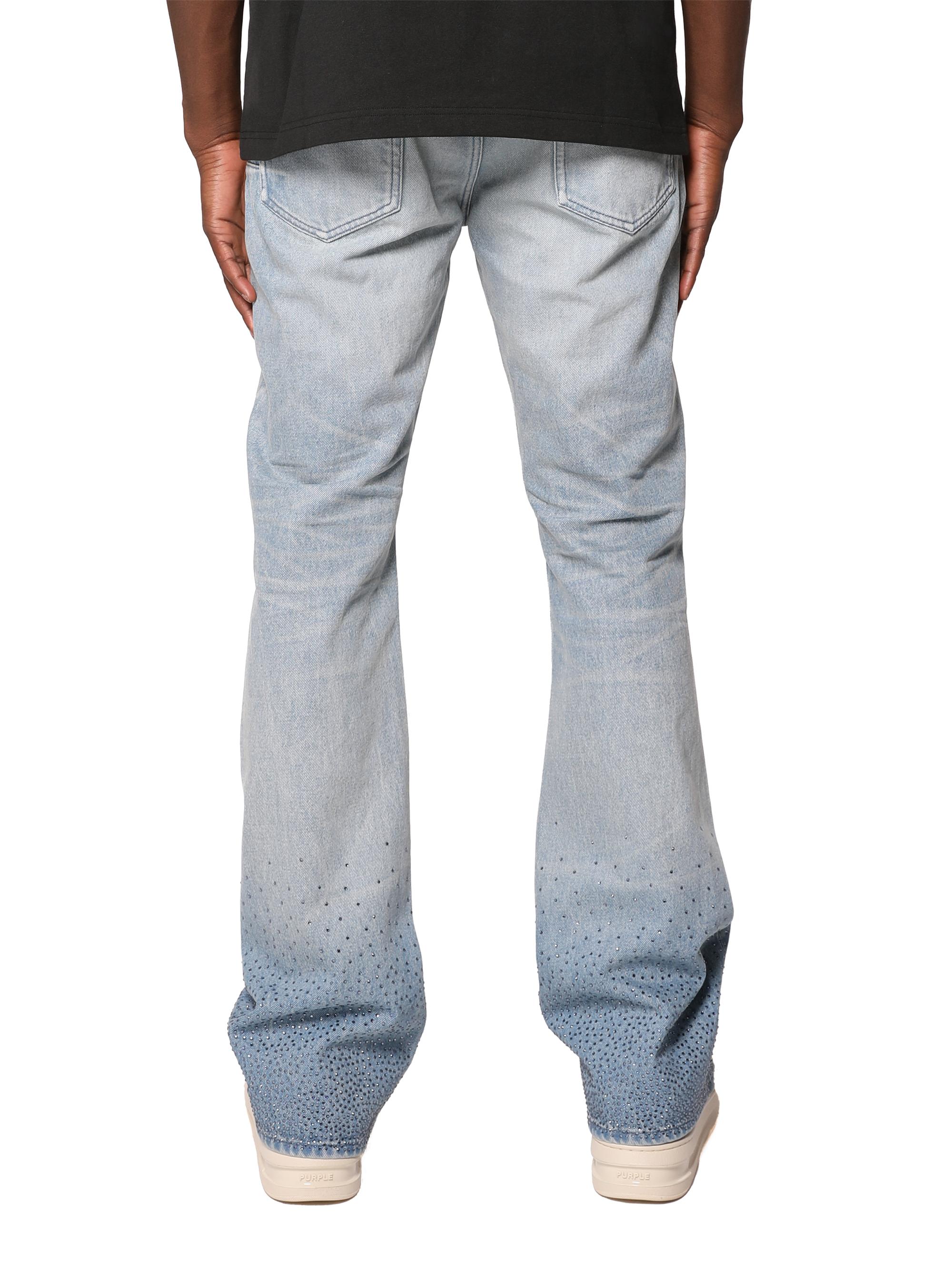 Purple Brand Men's Embellished Washed-Denim Bootcut Jeans - Light Indigo | Thumbnail 2