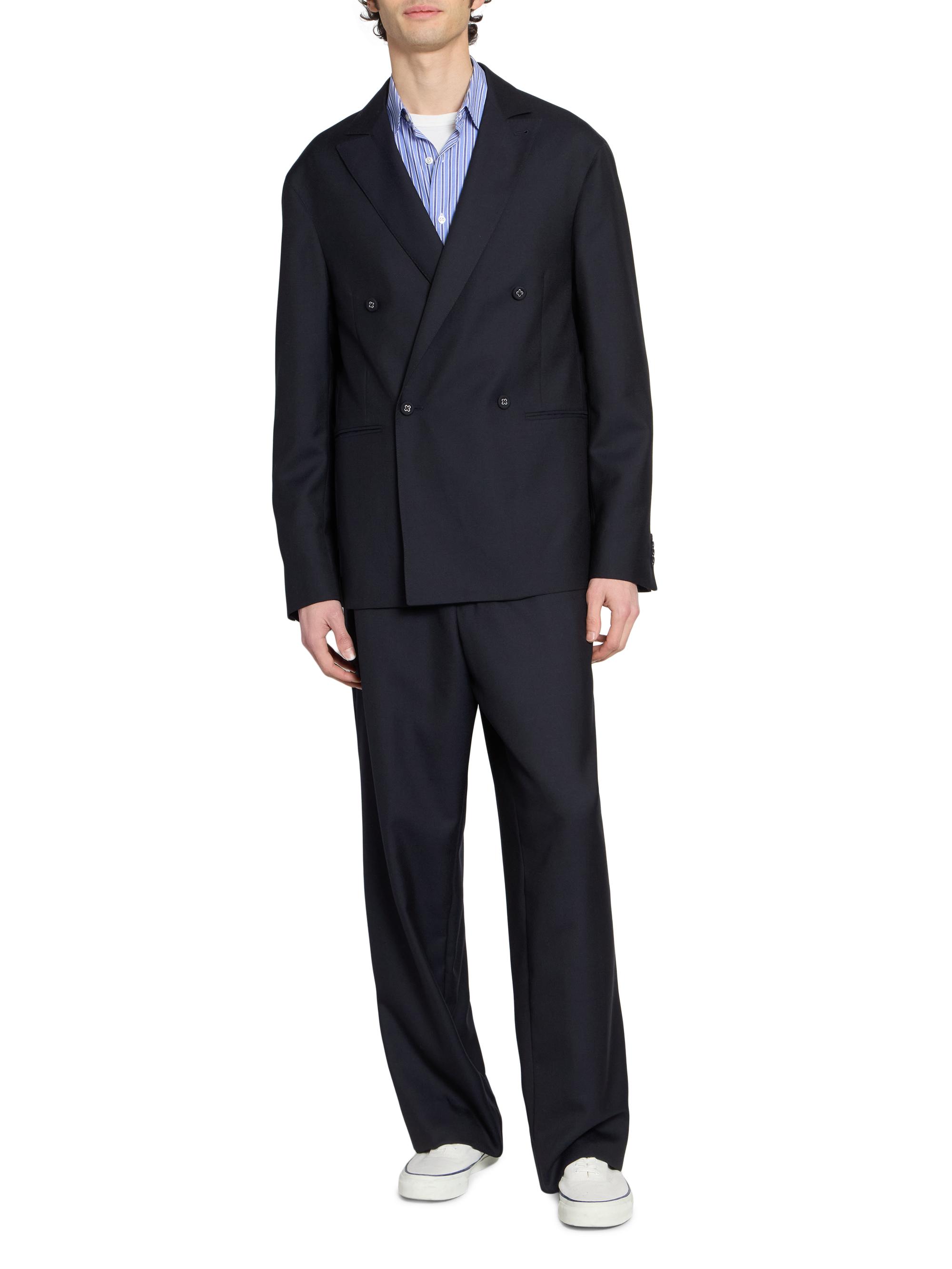 Officine Générale Men's Merrick Wool-Cashmere-Silk Double-Breasted Blazer - Dark Navy | Thumbnail 2