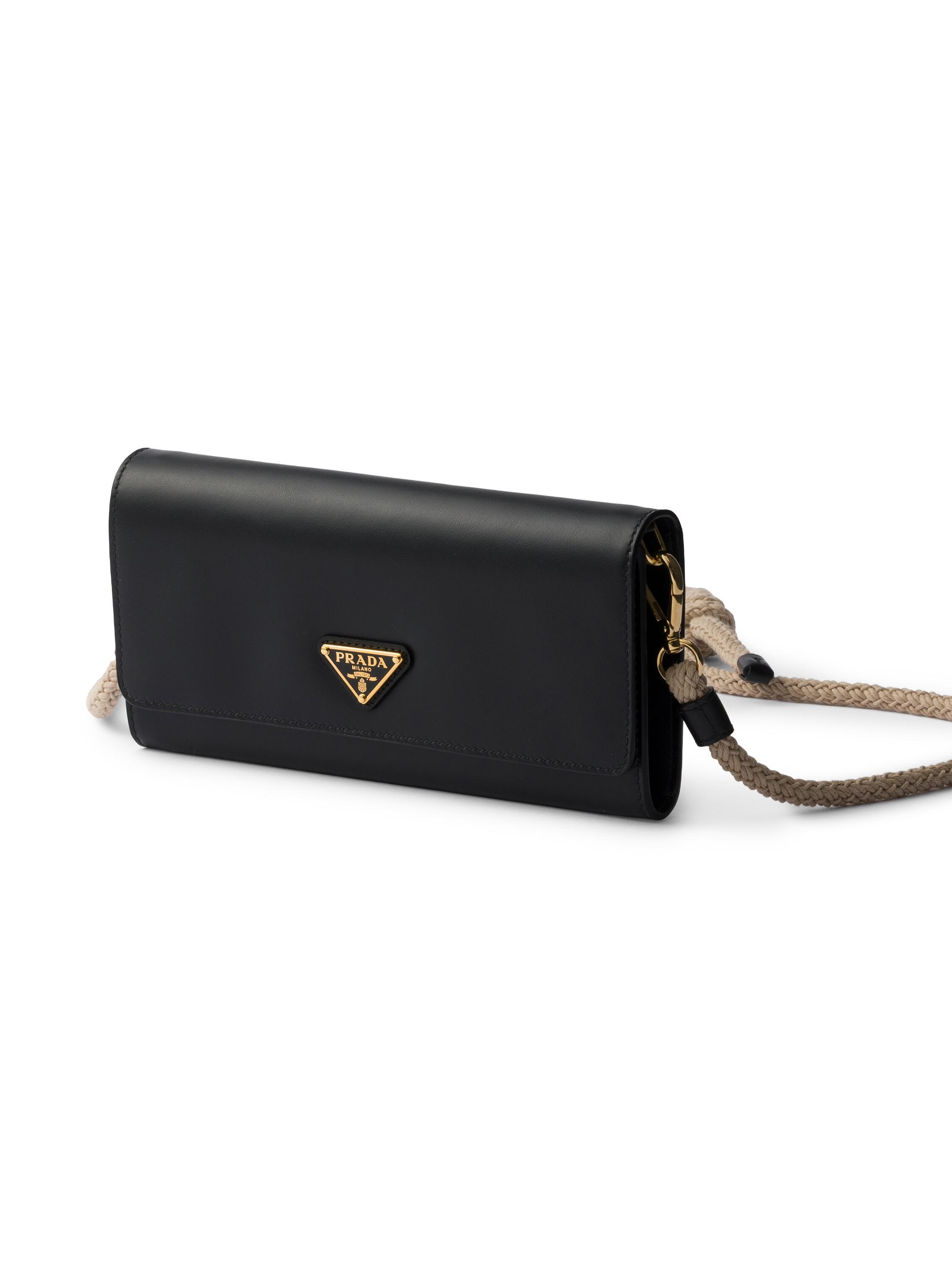 Prada Leather Wallet with Shoulder Strap | Saks Fifth Avenue