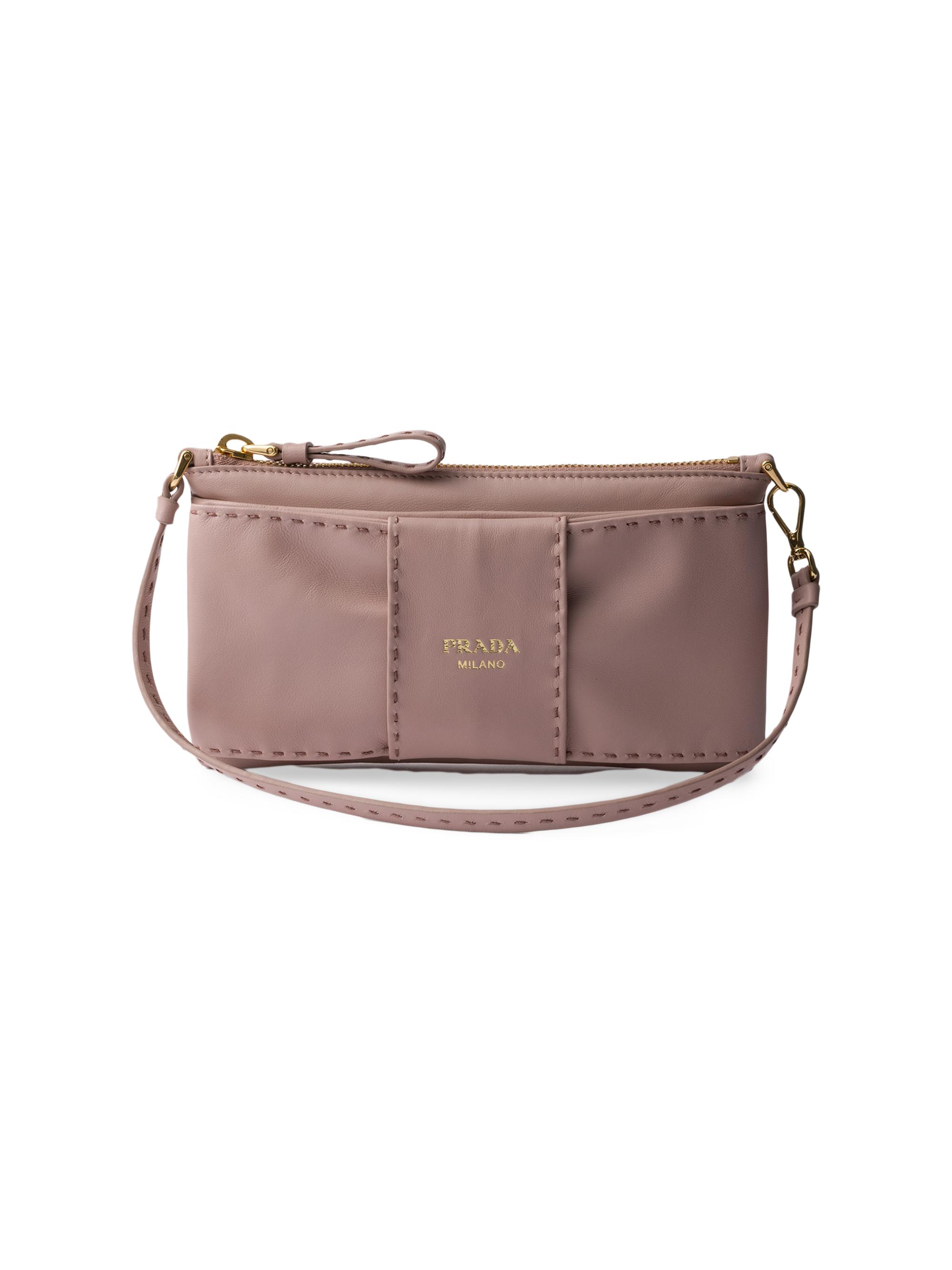 Prada Women's Nappa Leather Zipper Pouch - Black