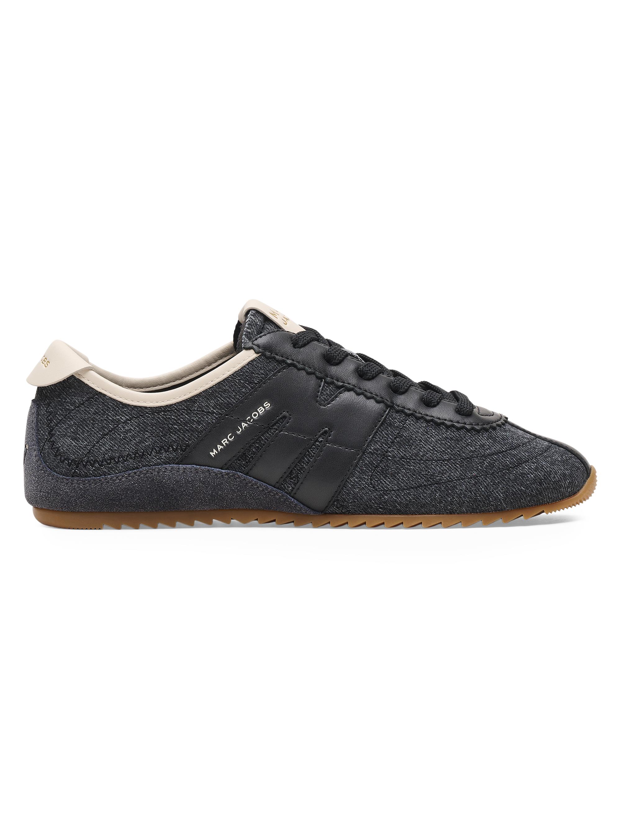 Marc Jacobs Women's The 400 Bleecker Logo Denim Low-Top Running Sneakers - Asphalt Wash - Women's Clothing