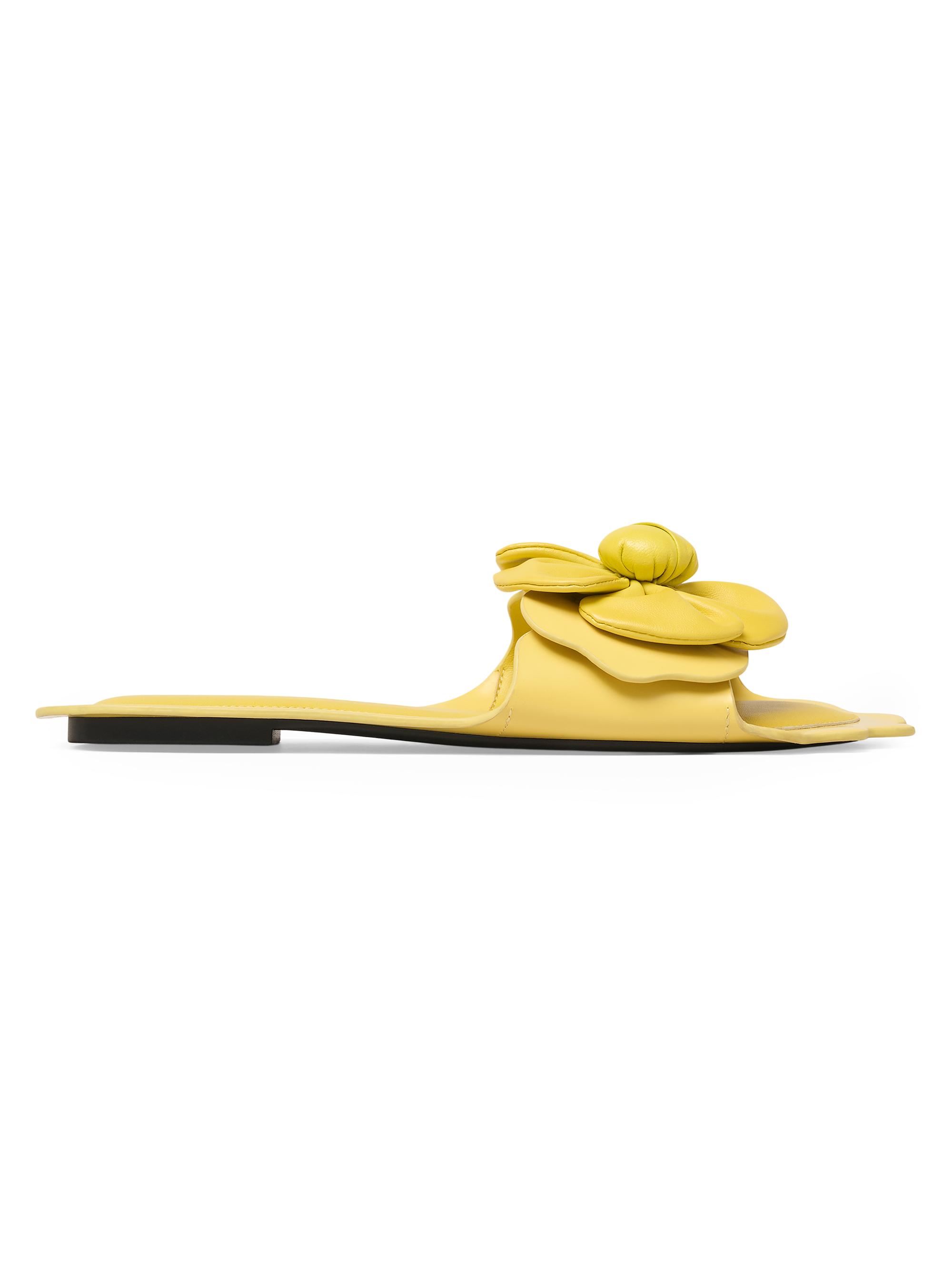Marc Jacobs Women's The Daisy Flower-Appliqué Leather Sandals - Citron Yellow | Thumbnail 6