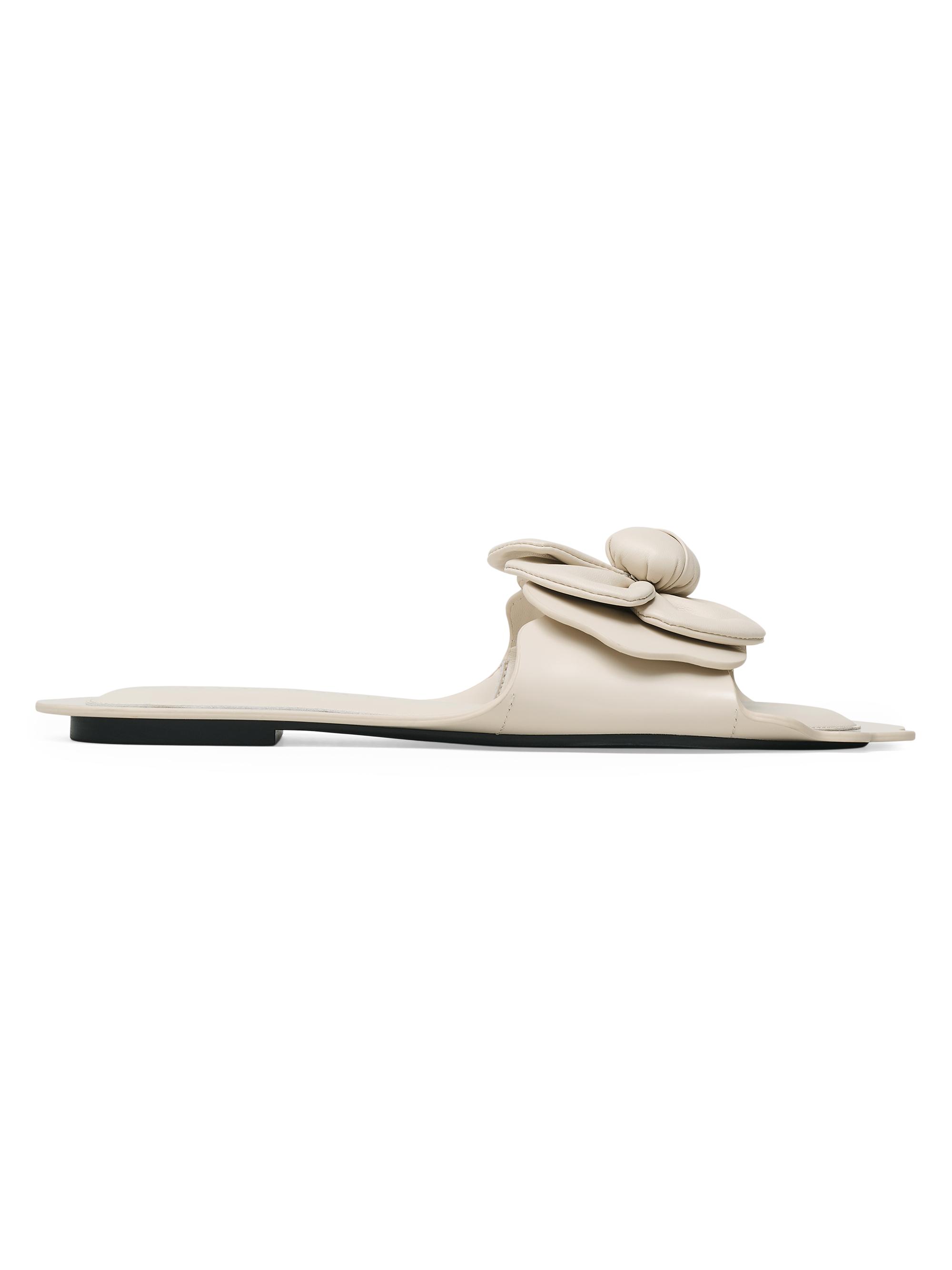 Marc Jacobs Women's The Daisy Flower-Appliqué Leather Sandals - Cloud White