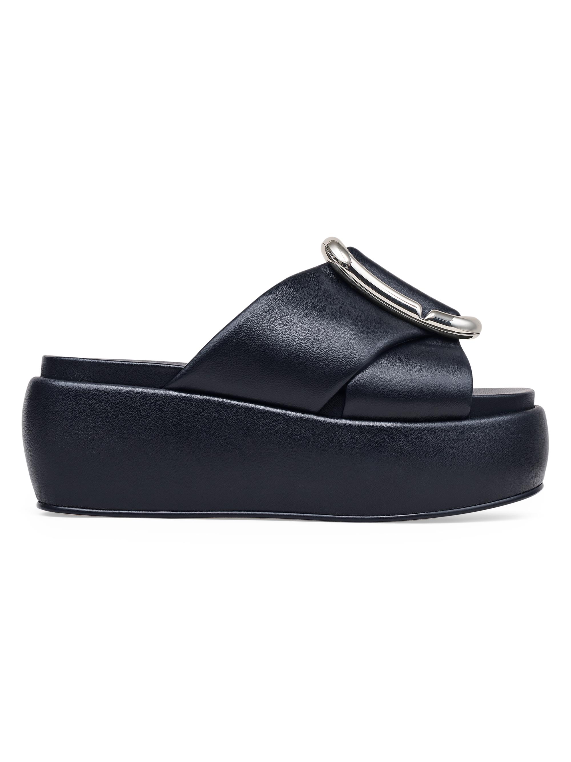 Marc Jacobs Women's Pop J 6MM Leather Platform Sandals - Black