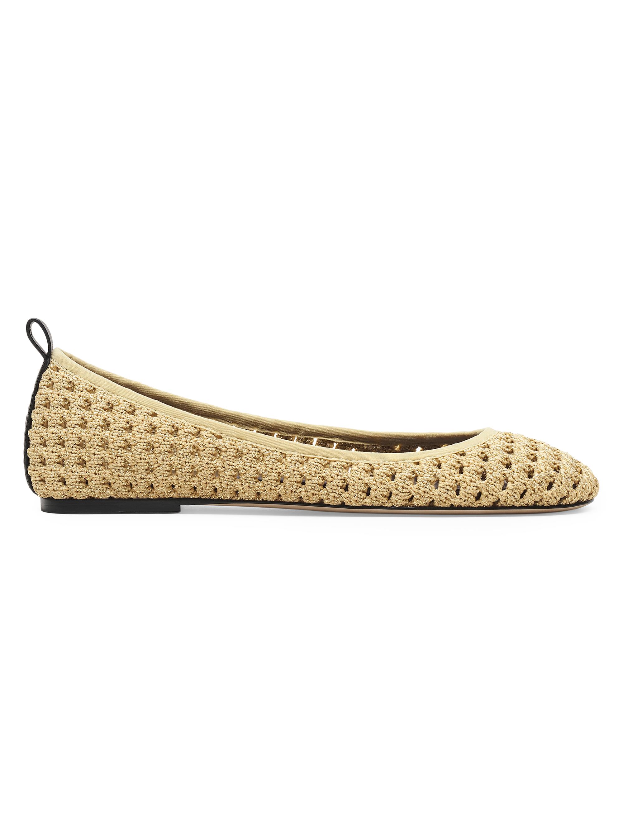 Marc Jacobs Women's The Crochet Lace-Up Ballerina Flats - Champagne