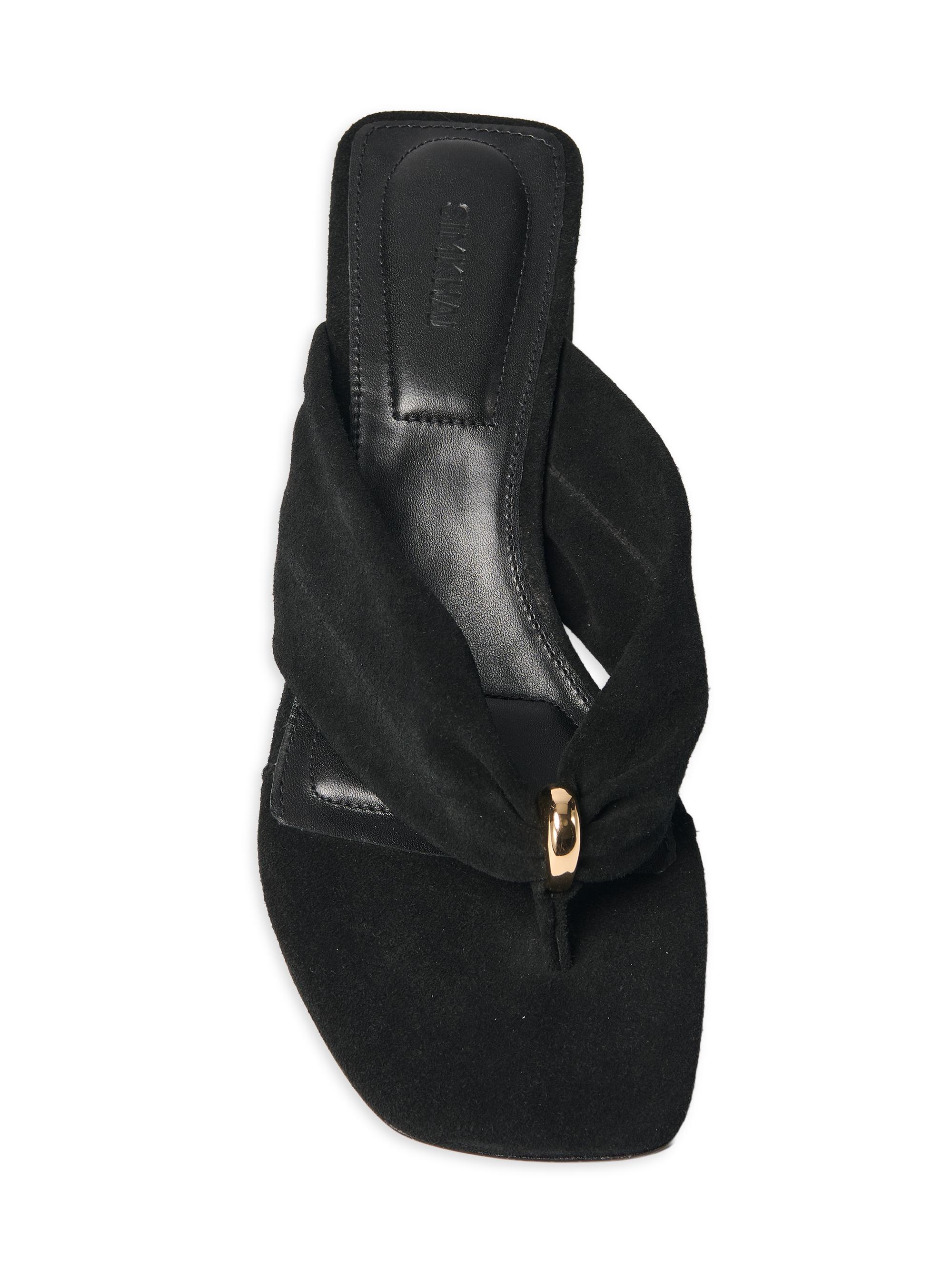 SIMKHAI Women's Stella 50MM Suede Sandals - Black | Thumbnail 3