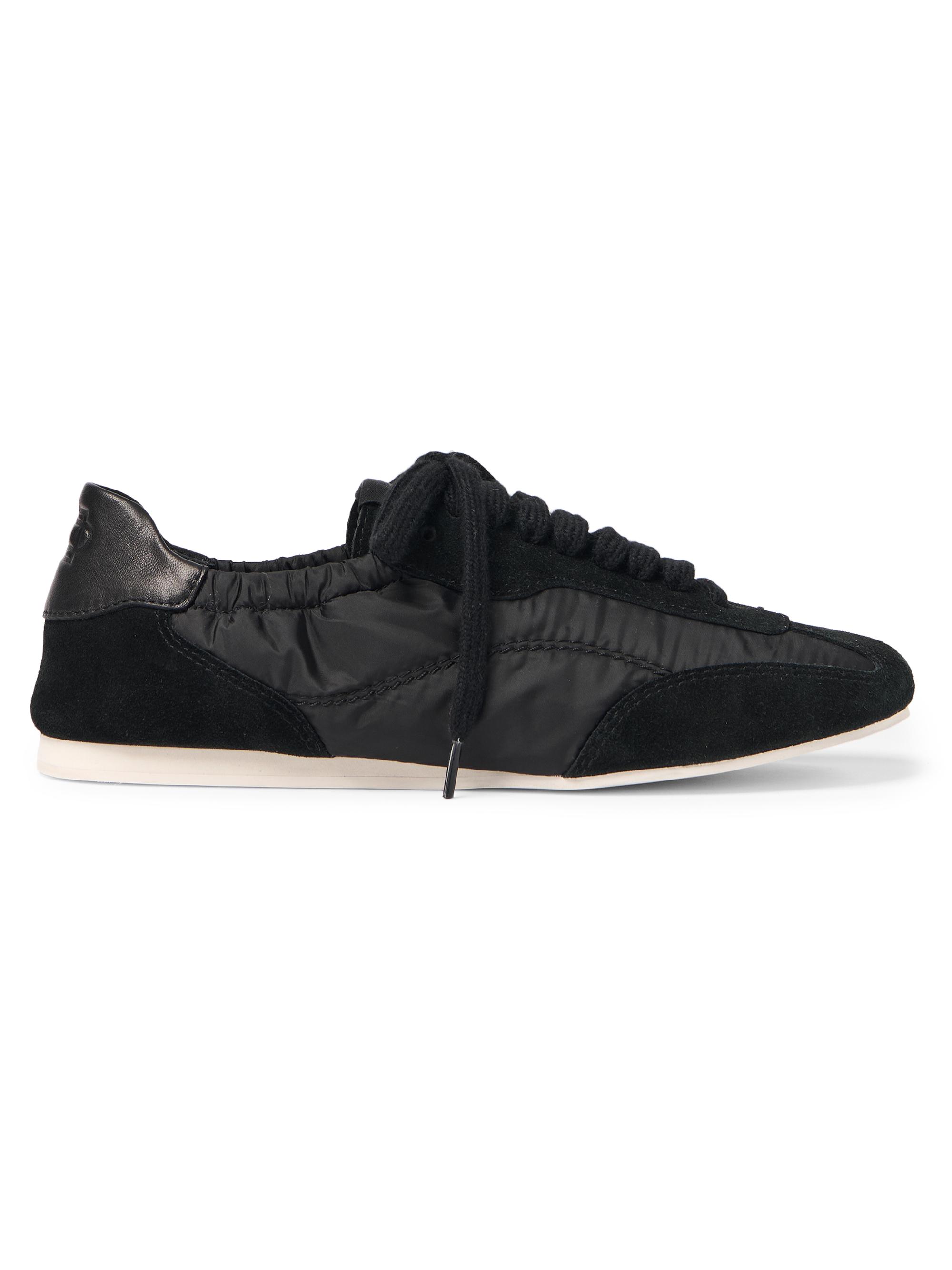 SIMKHAI Women's Georgie Elasticized Low-Top Sneakers - Black | Thumbnail 4