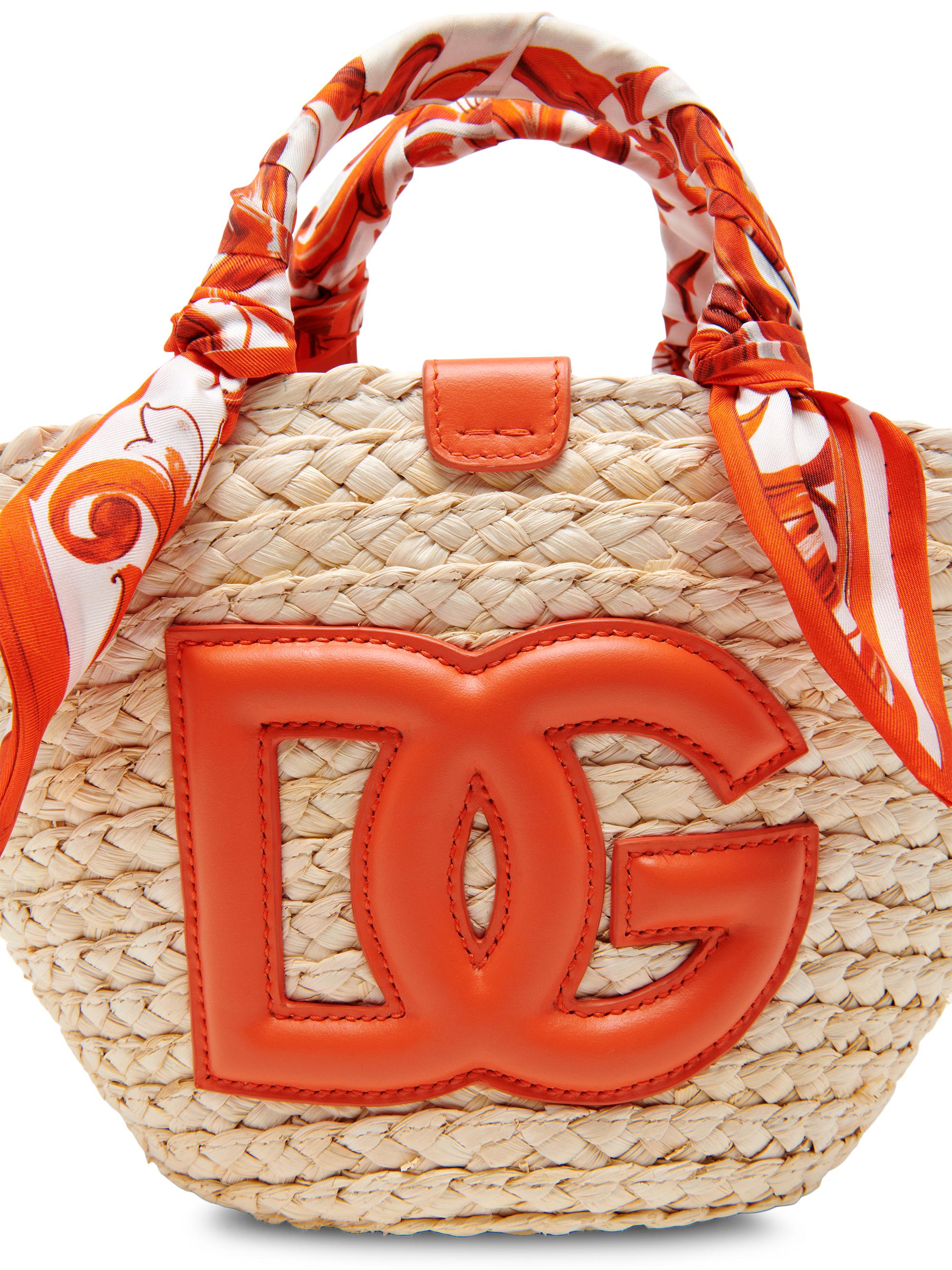 Dolce&Gabbana Majolica Arancio-Print Straw Bucket Bag | Saks Fifth