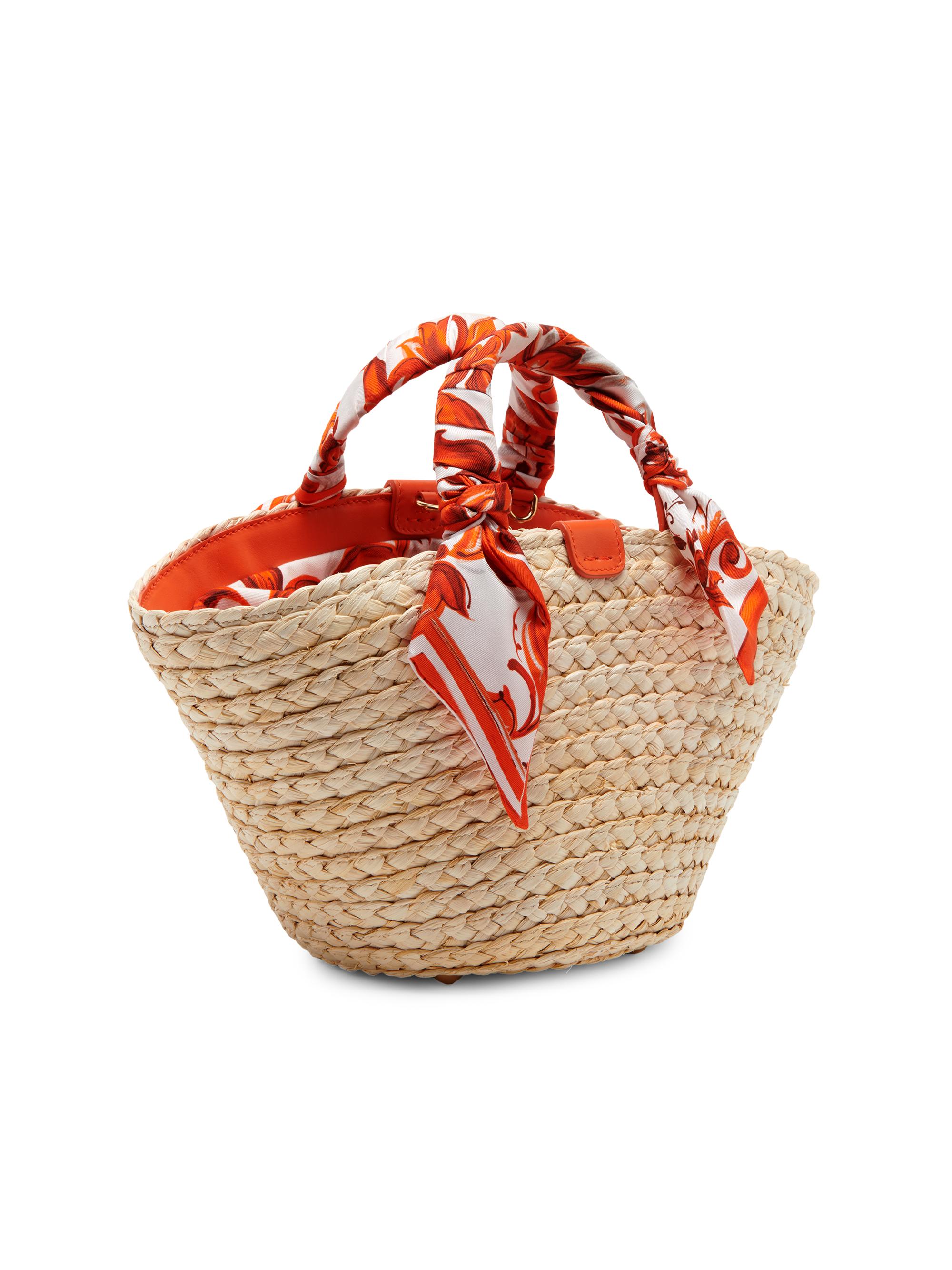 超美品Dolce&Gabbanaガウチョ　鍵編み　春夏　リゾート　旅行 Dolce&Gabbana Majolica Arancio-Print Straw Bucket Bag | Saks Fifth