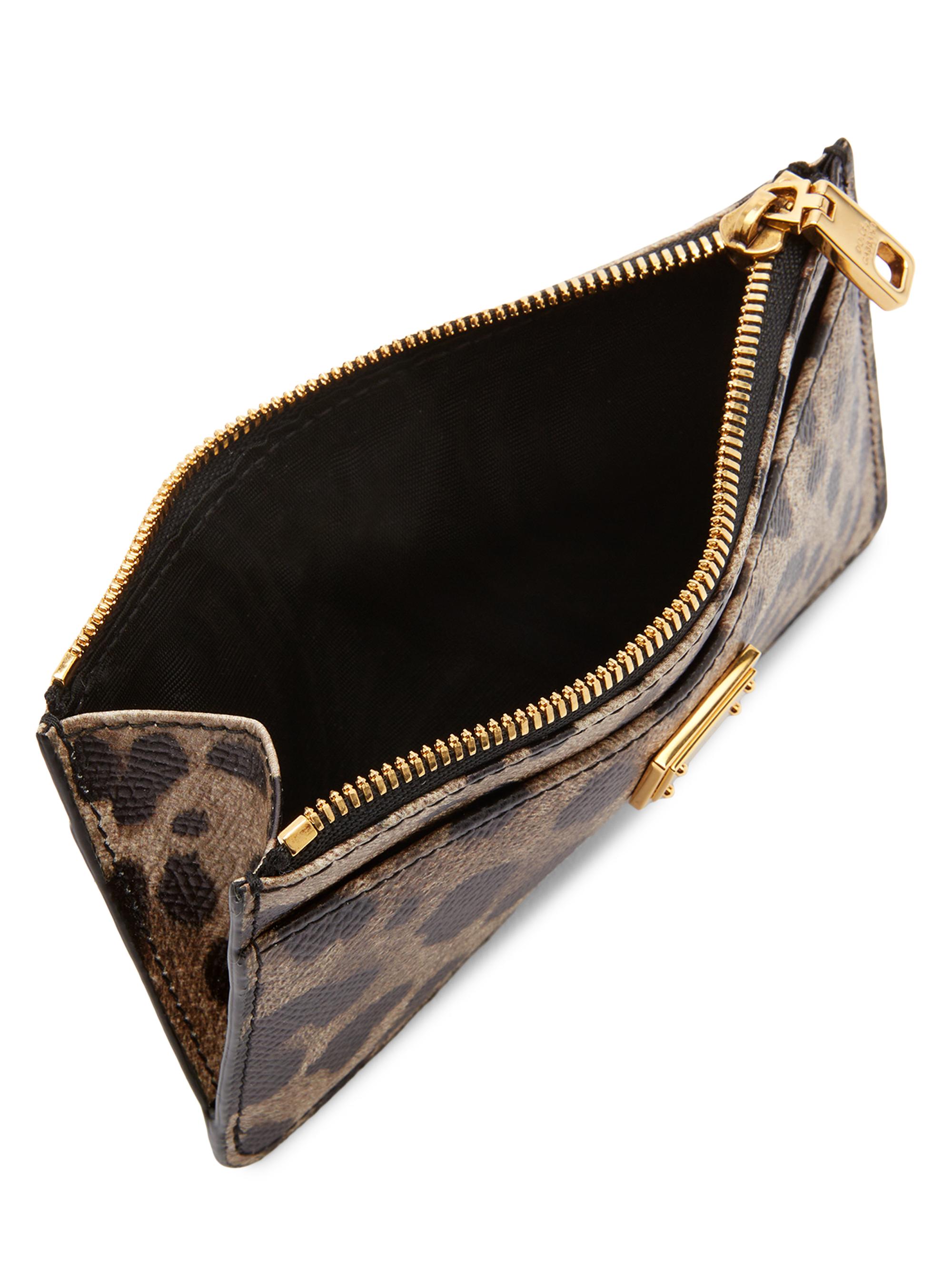 Dolce & Gabbana Women's Logo Leopard-Print Leather Card Case - Leo New | Thumbnail 3