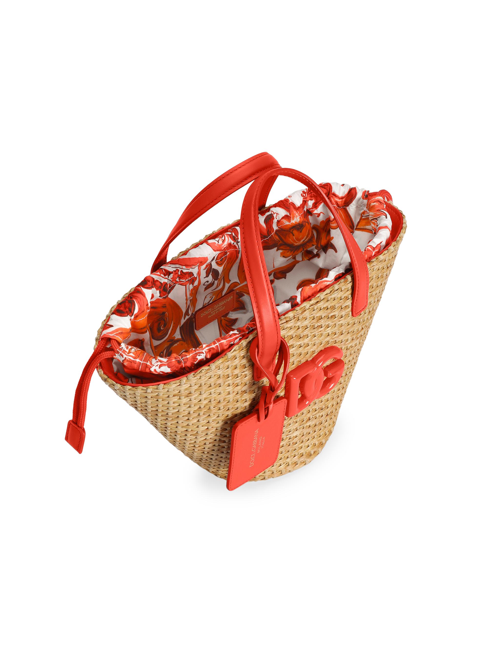 Dolce & Gabbana Girl's Logo Straw Tote Bag - Mix Maioliche | Thumbnail 2