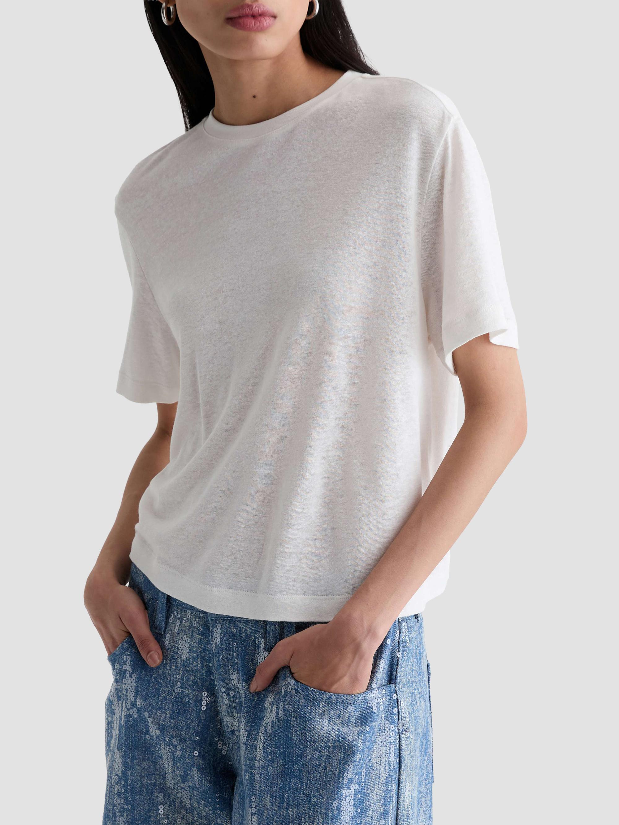 AG Jeans Women's Charli Crewneck T-Shirt - Powder | Thumbnail 7