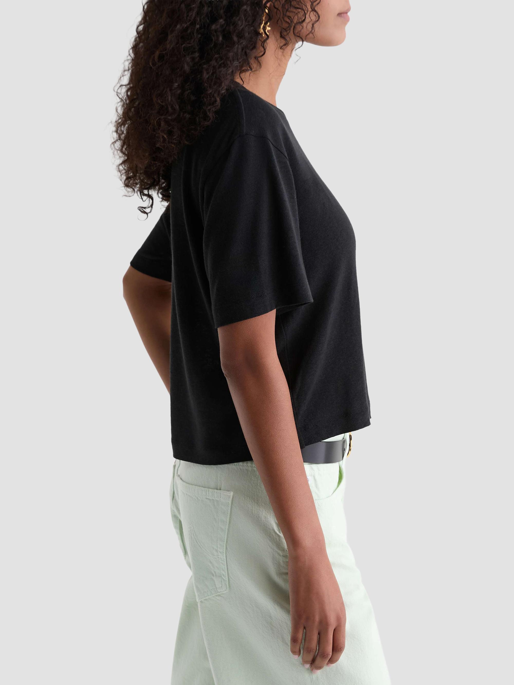 AG Jeans Women's Charli Crewneck T-Shirt - Super Black | Thumbnail 4