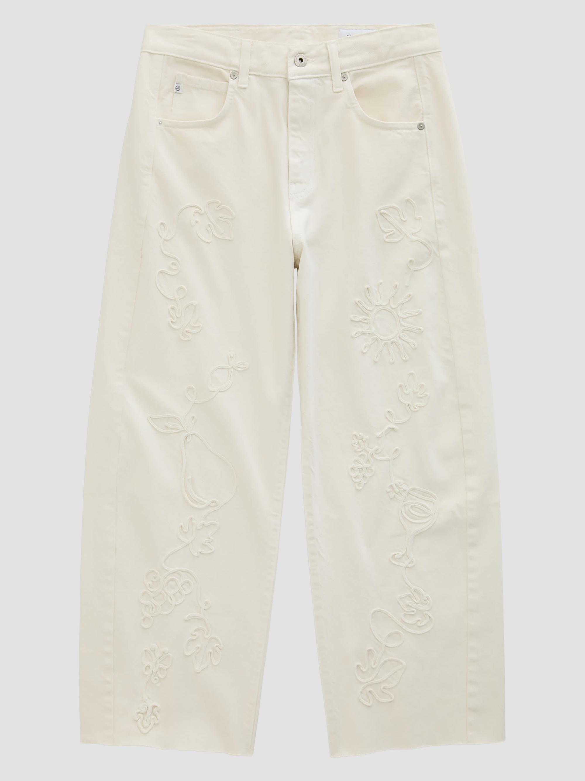AG Jeans Women's Hattie Embroidered Crop Jeans - Grapeful Glow