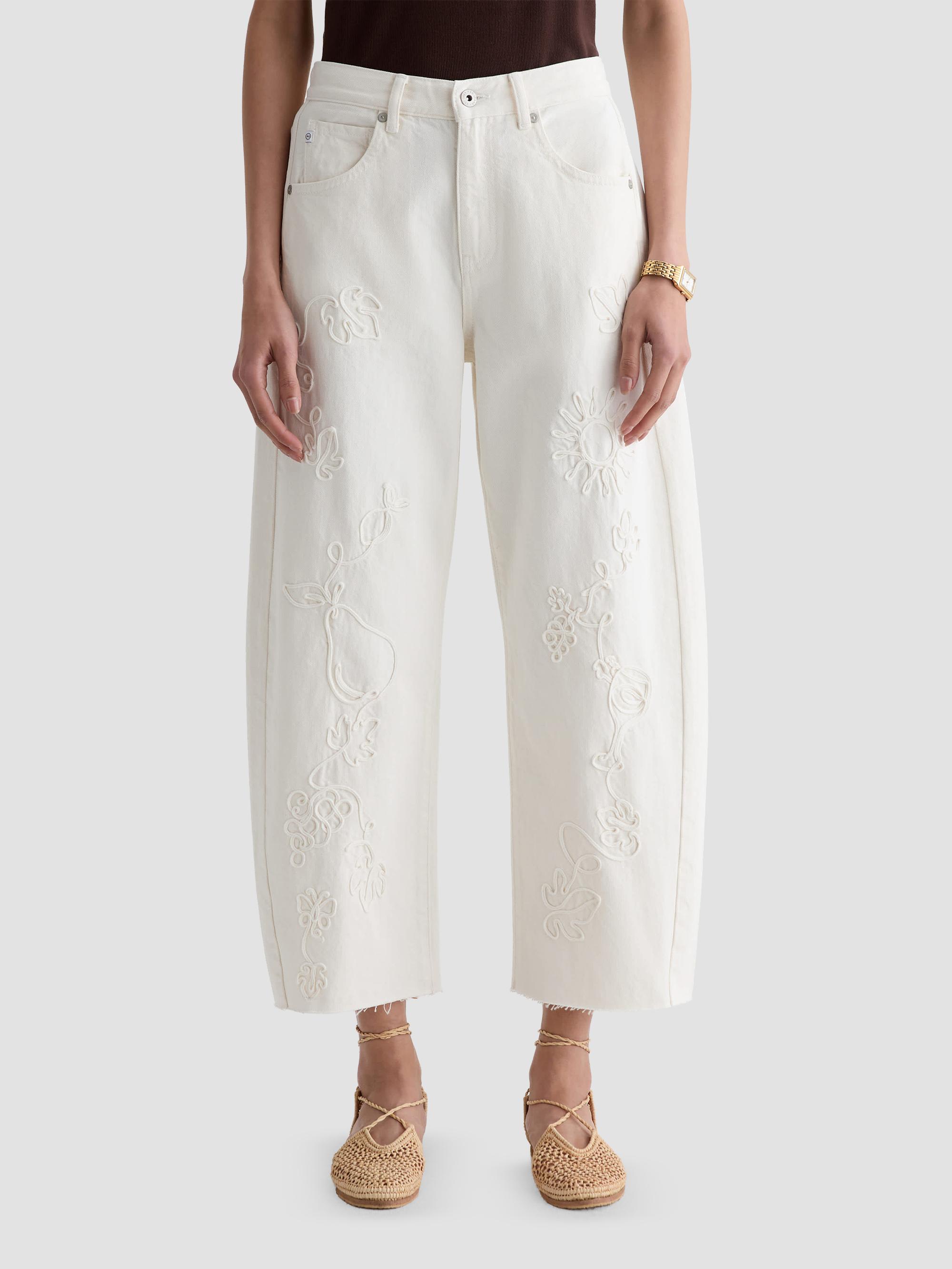 AG Jeans Women's Hattie Embroidered Crop Jeans - Grapeful Glow | Thumbnail 4