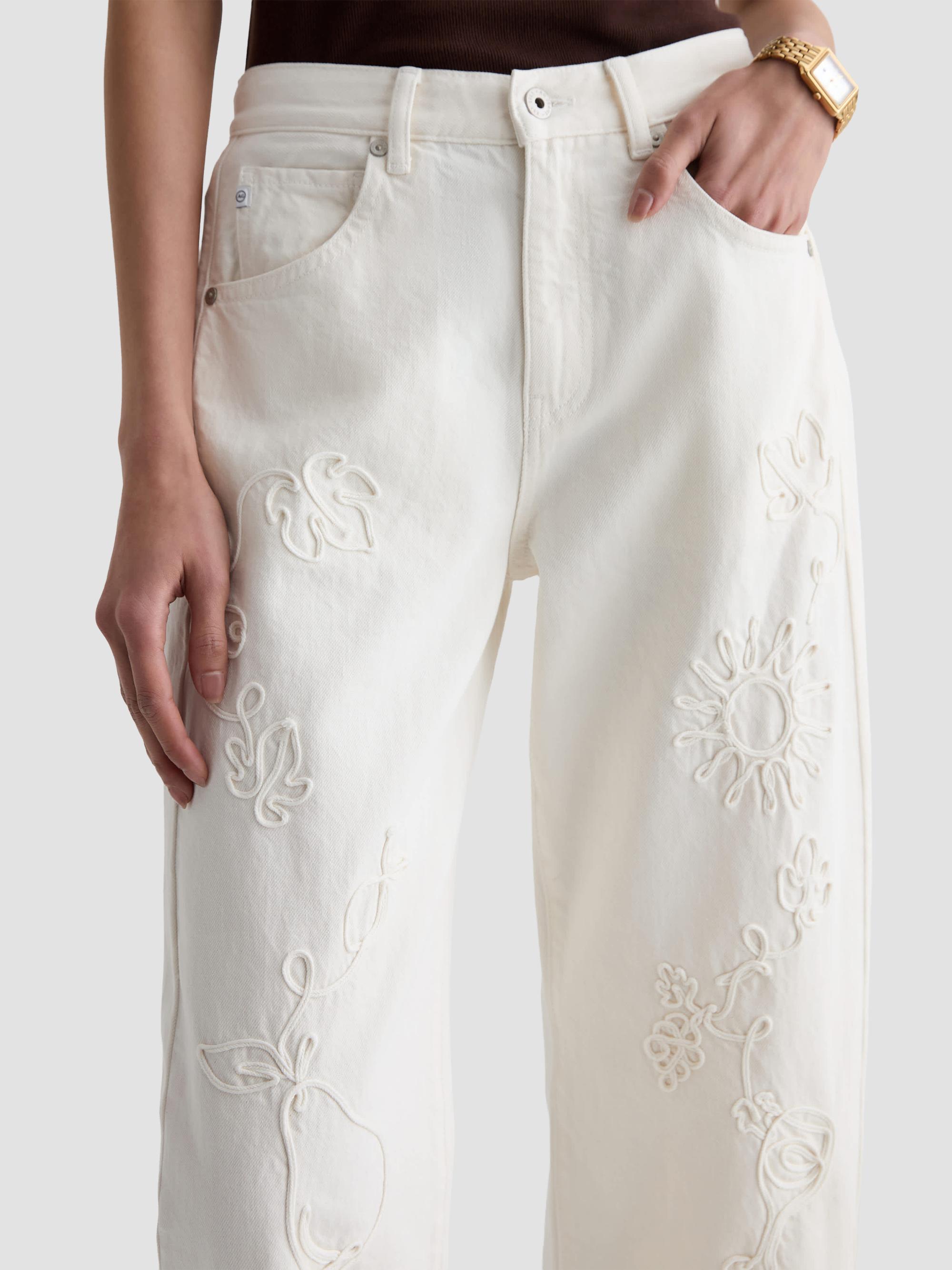 AG Jeans Women's Hattie Embroidered Crop Jeans - Grapeful Glow | Thumbnail 5