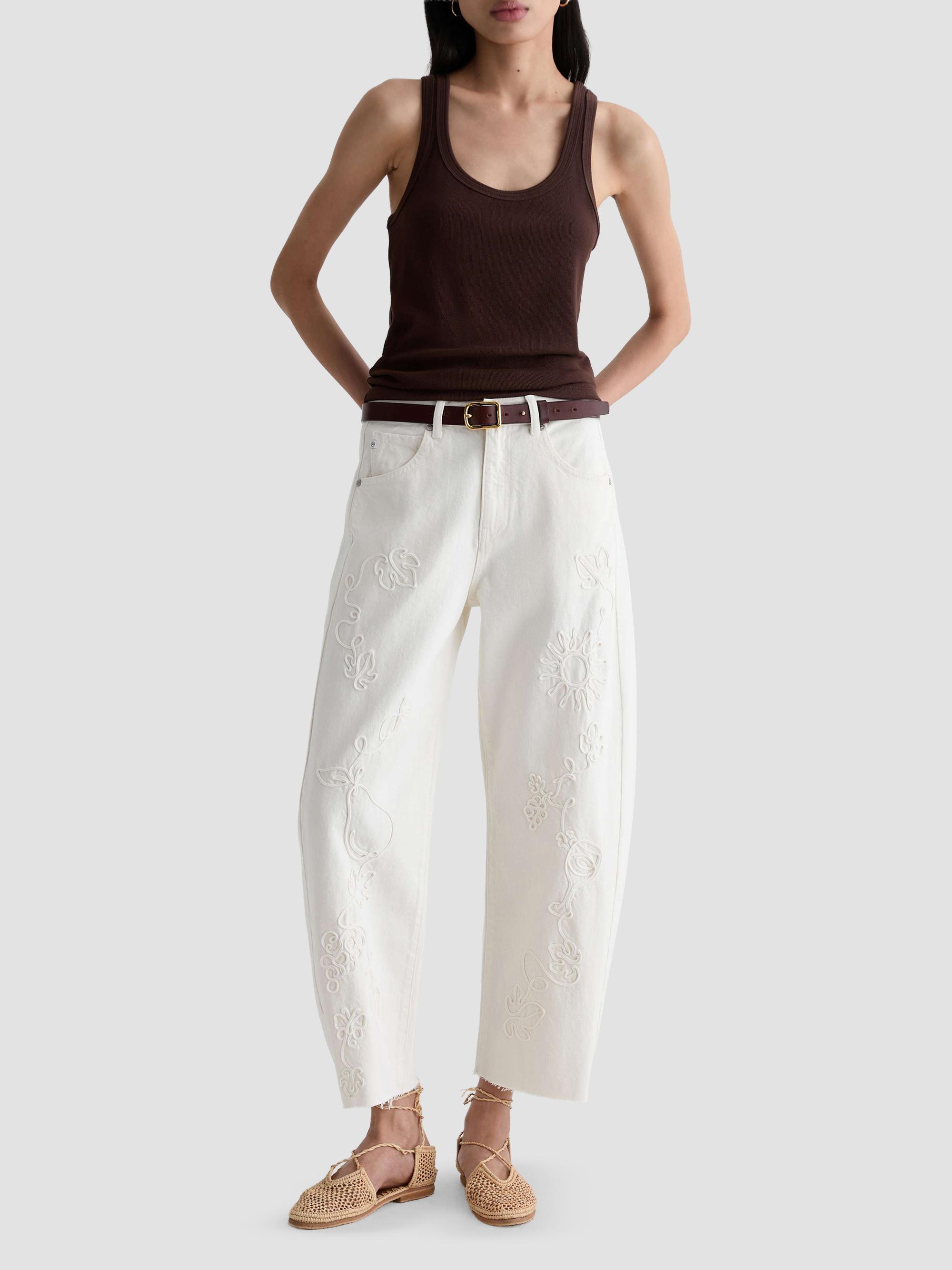 AG Jeans Women's Hattie Embroidered Crop Jeans - Grapeful Glow | Thumbnail 2