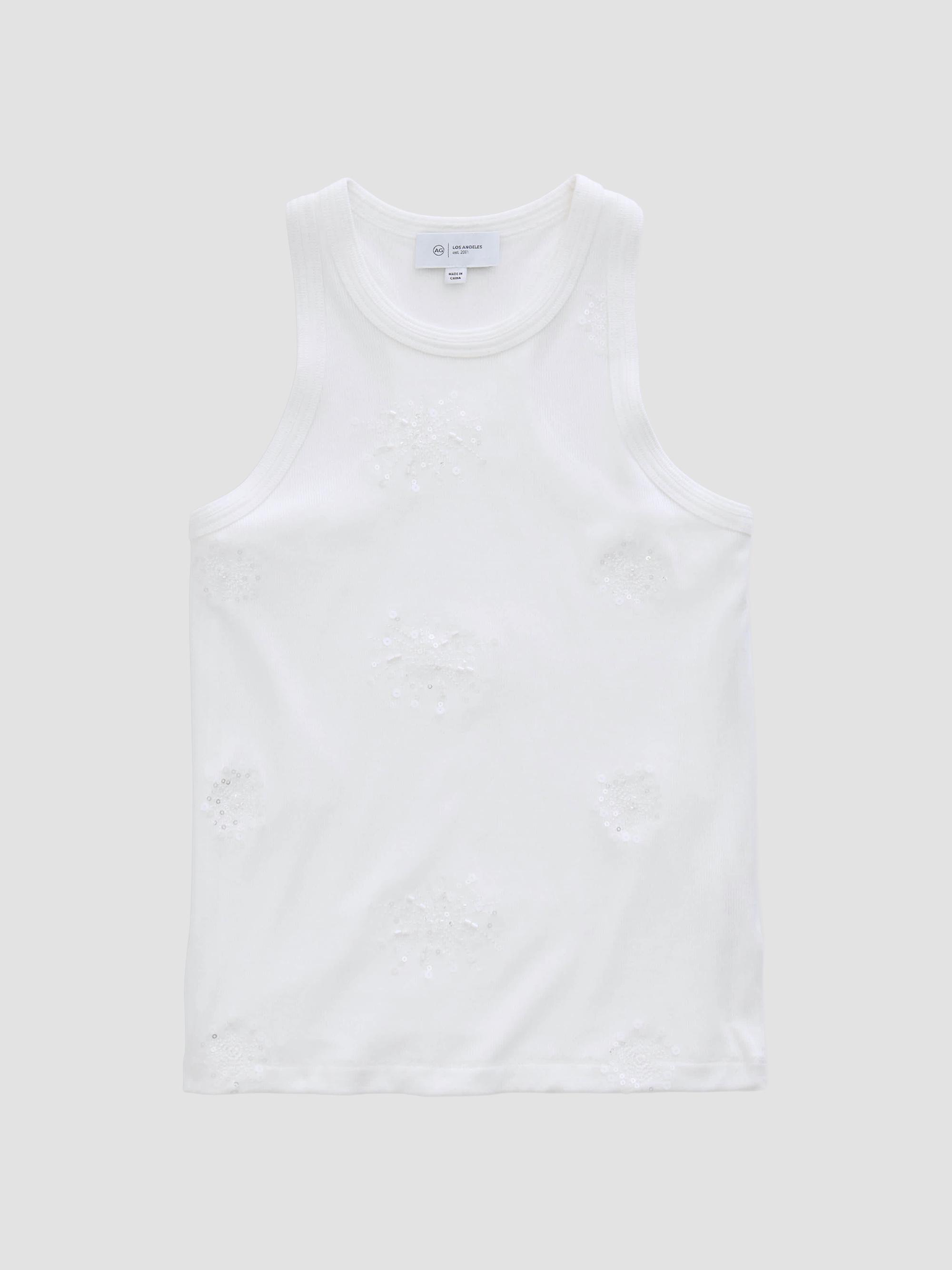 AG Jeans Women's Michelle Rib-Knit Tank - Silver Firework