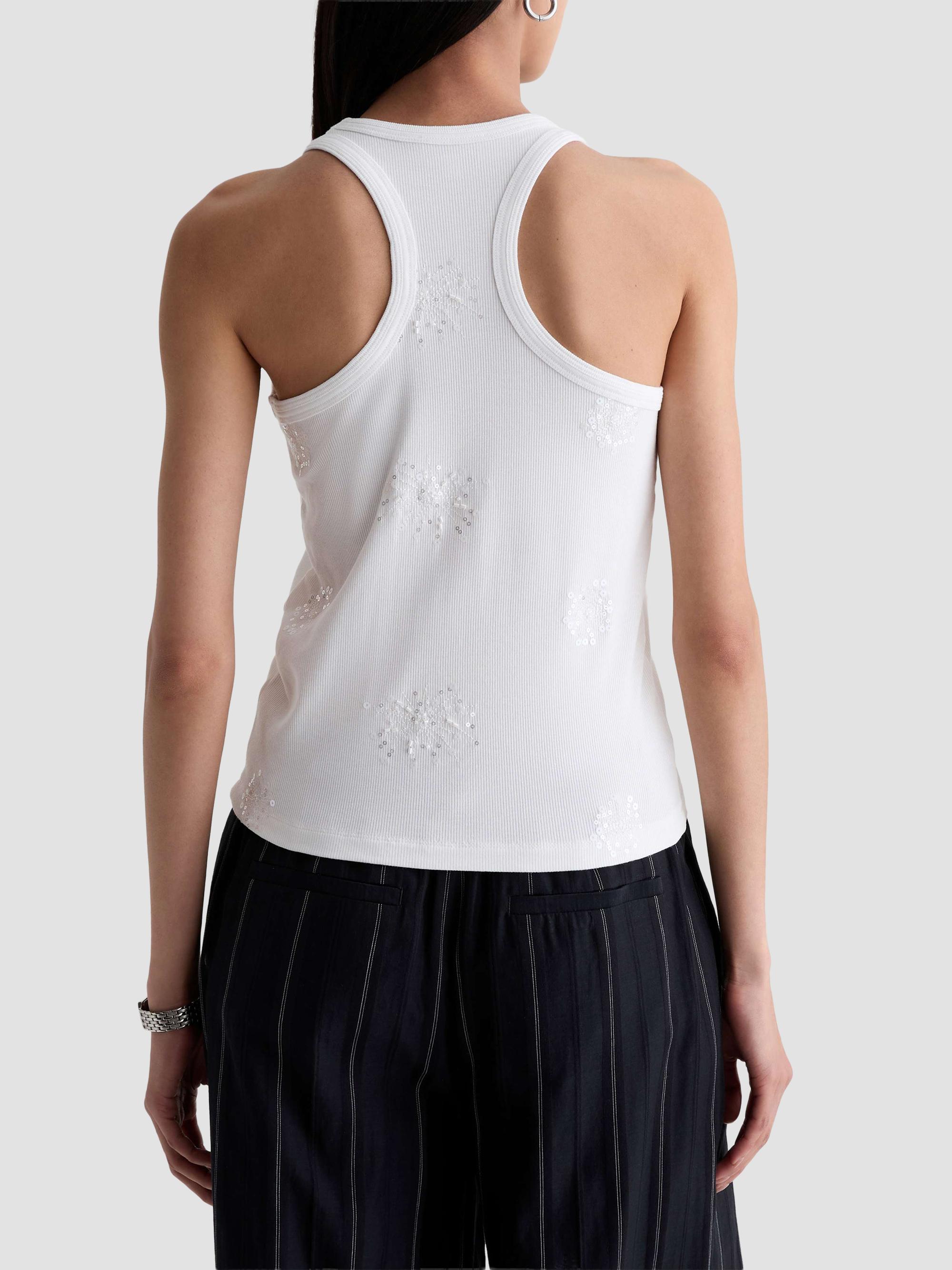 AG Jeans Women's Michelle Rib-Knit Tank - Silver Firework | Thumbnail 3
