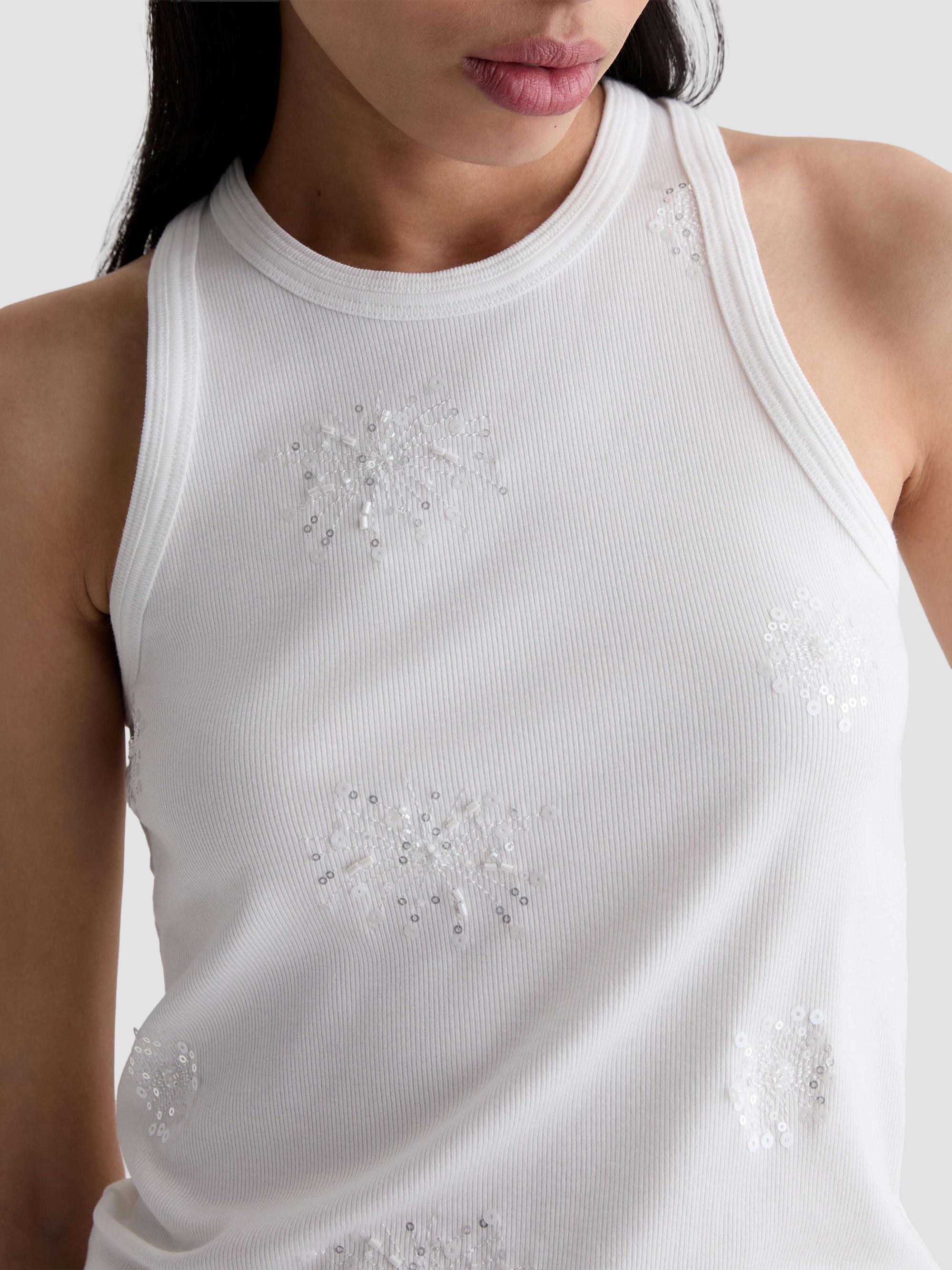 AG Jeans Women's Michelle Rib-Knit Tank - Silver Firework | Thumbnail 5