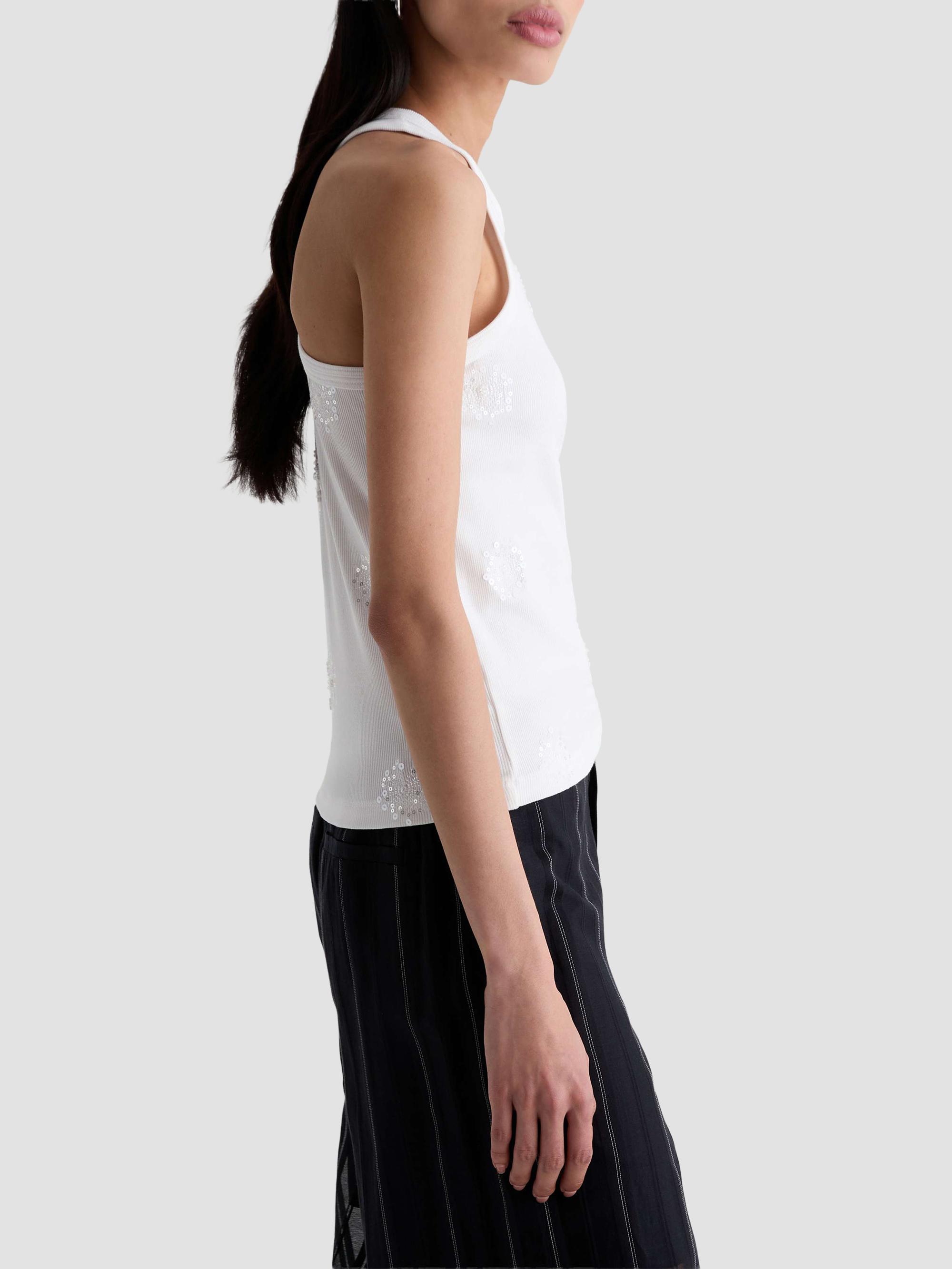 AG Jeans Women's Michelle Rib-Knit Tank - Silver Firework | Thumbnail 8