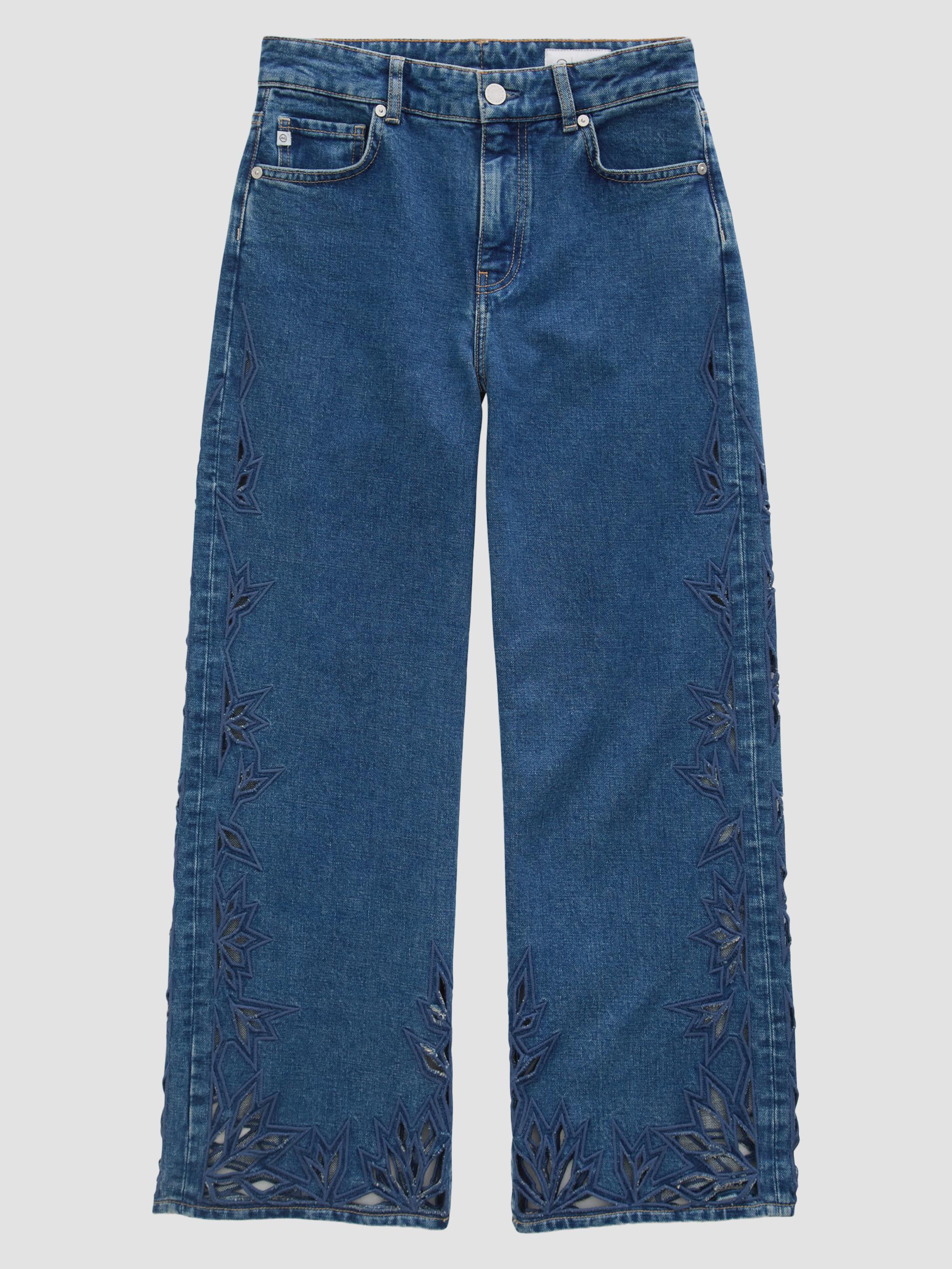 AG Jeans Women's Saige Wide-Leg Crop Jeans - Malbec