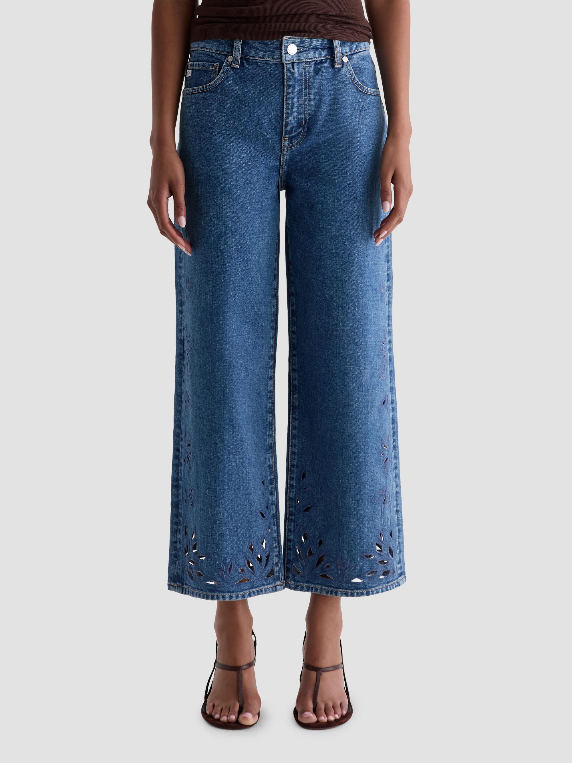 AG Jeans Women's Saige Wide-Leg Crop Jeans - Malbec | Thumbnail 4