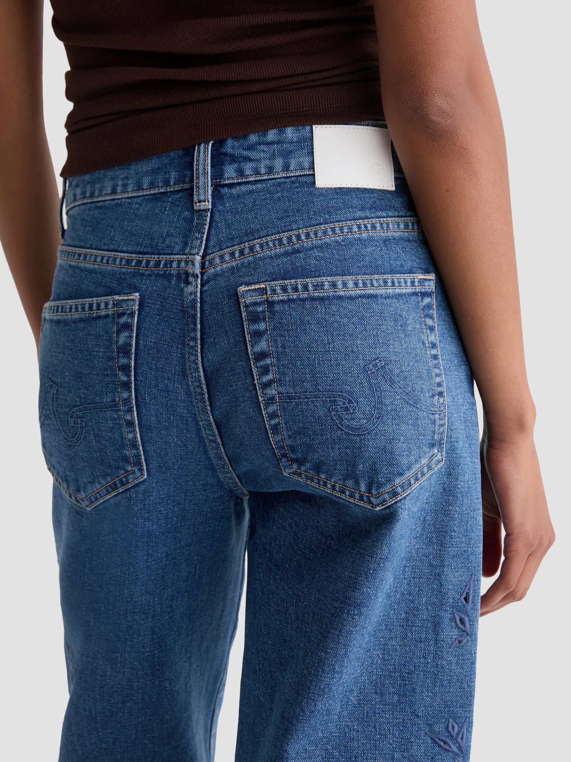 AG Jeans Women's Saige Wide-Leg Crop Jeans - Malbec | Thumbnail 5