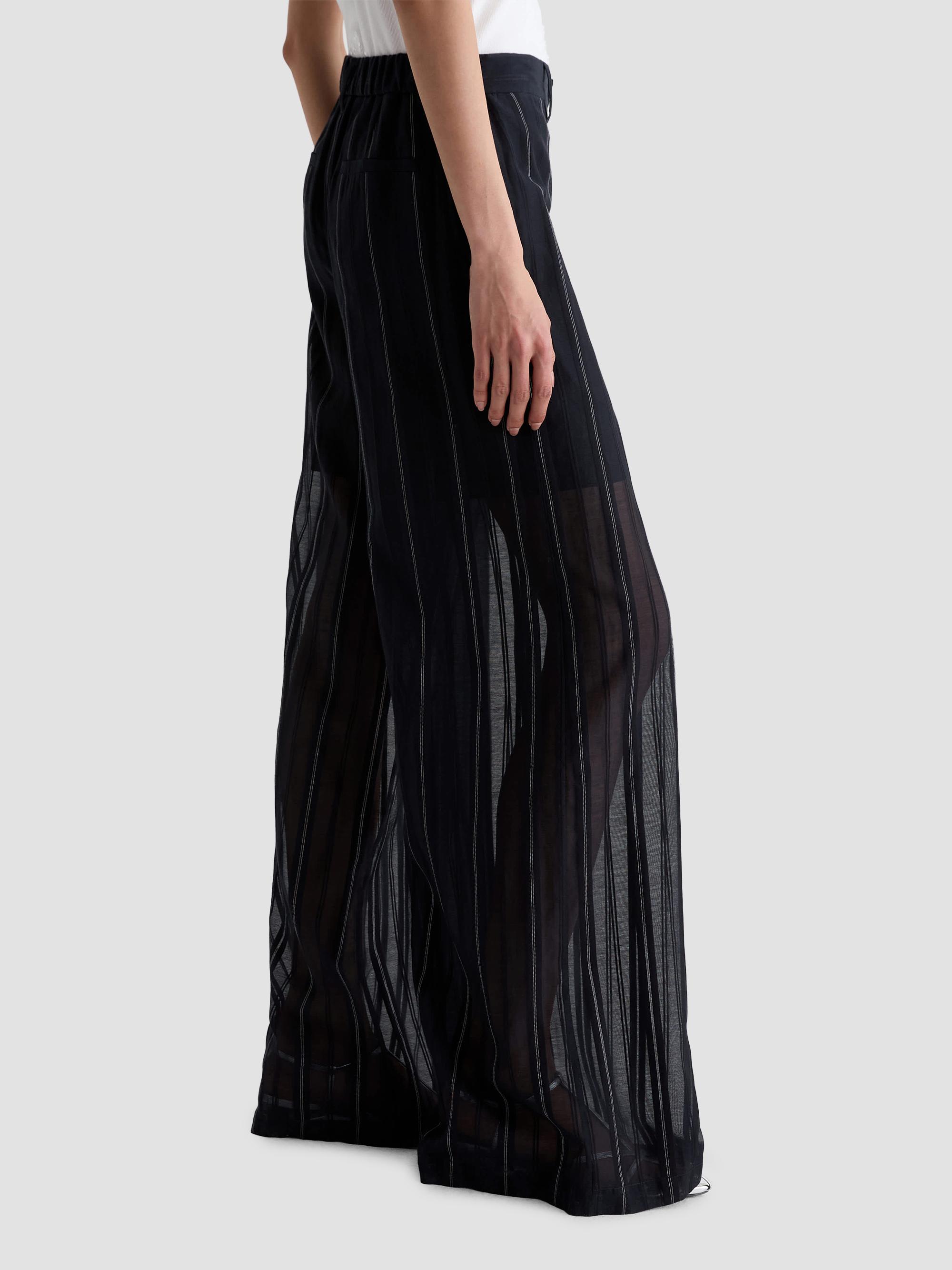 AG Jeans Women's Anna Pinstriped Cotton-Silk Trousers - Day To Night | Thumbnail 7