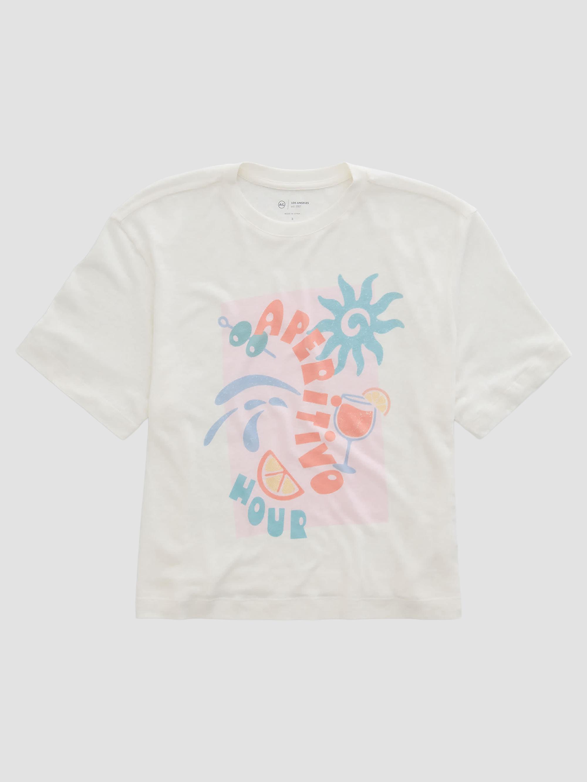 AG Jeans Women's Charli Graphic Crewneck T-Shirt - Aperitivo Hour