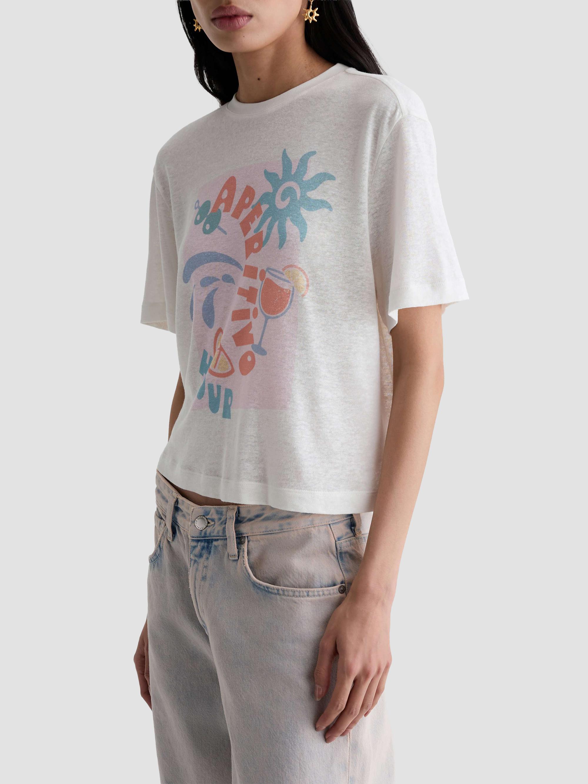 AG Jeans Women's Charli Graphic Crewneck T-Shirt - Aperitivo Hour | Thumbnail 7