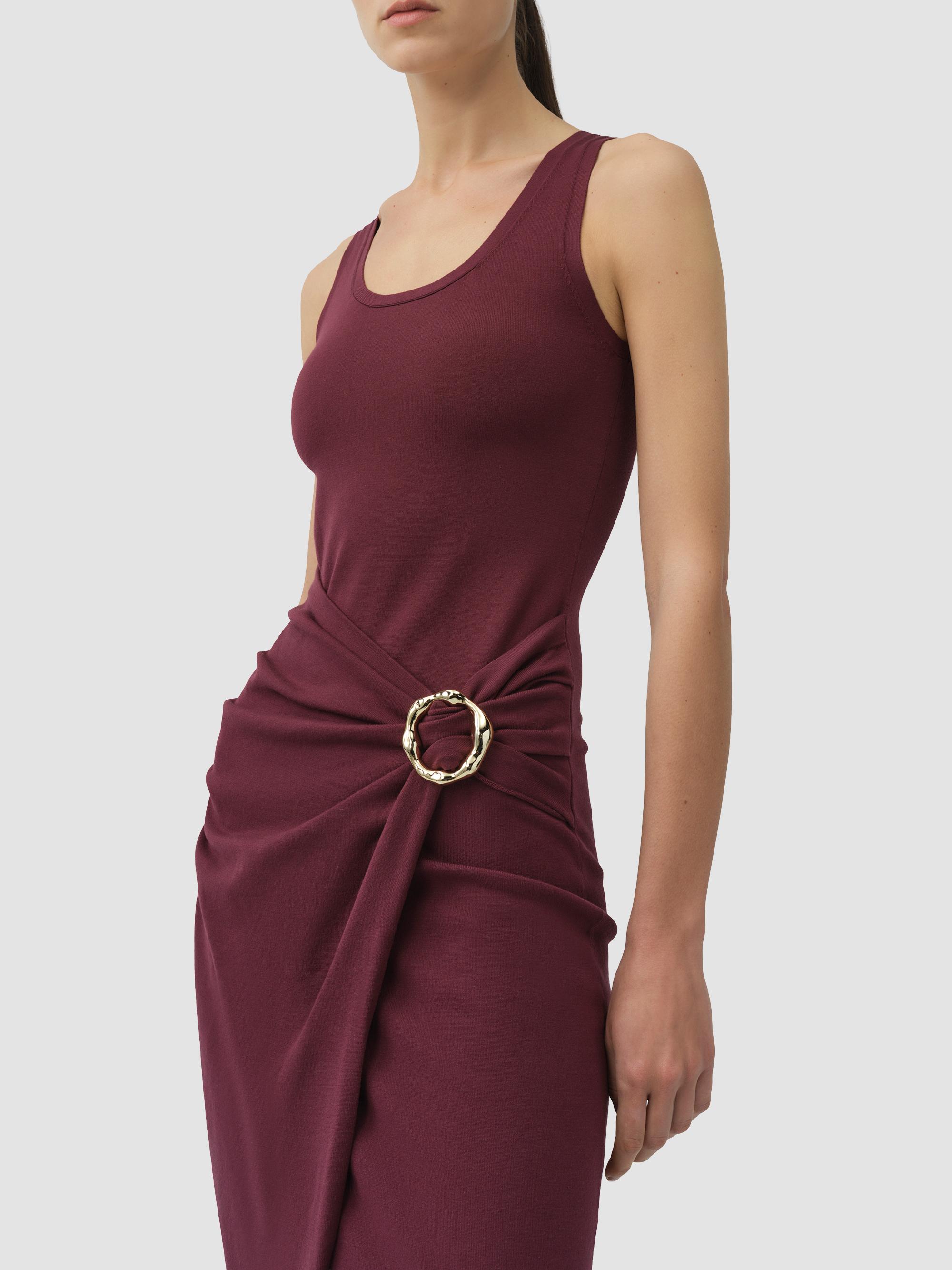 SIMKHAI Women's Genne Draped Midi Dress - Fig | Thumbnail 5
