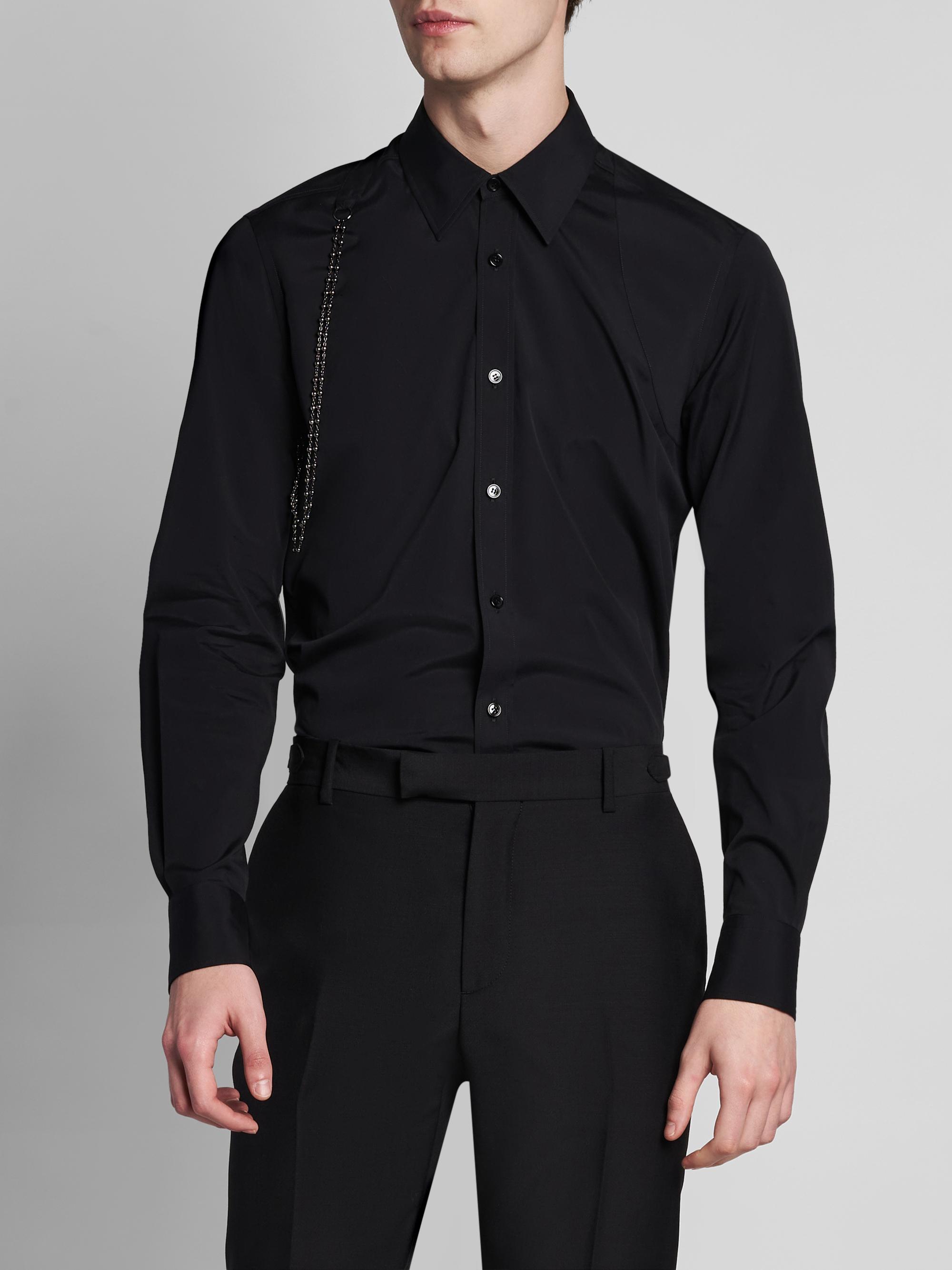 McQueen Men's Jewelry Harness Shirt - Black | Thumbnail 3