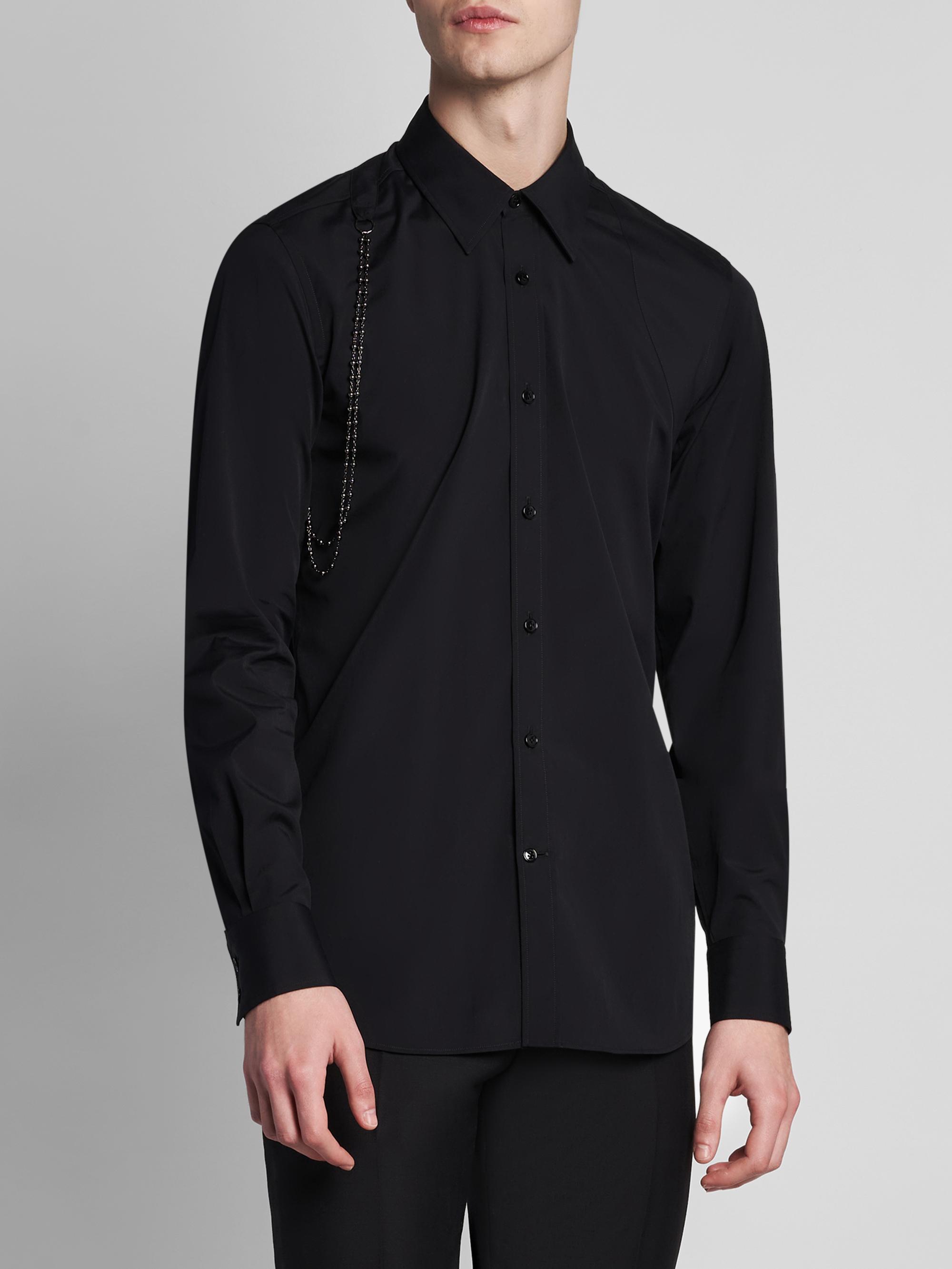 McQueen Men's Jewelry Harness Shirt - Black | Thumbnail 4
