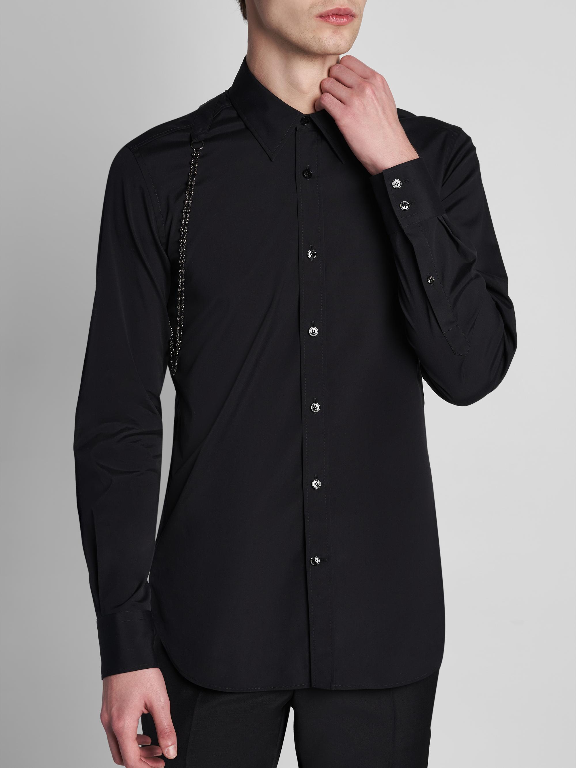 McQueen Men's Jewelry Harness Shirt - Black | Thumbnail 6