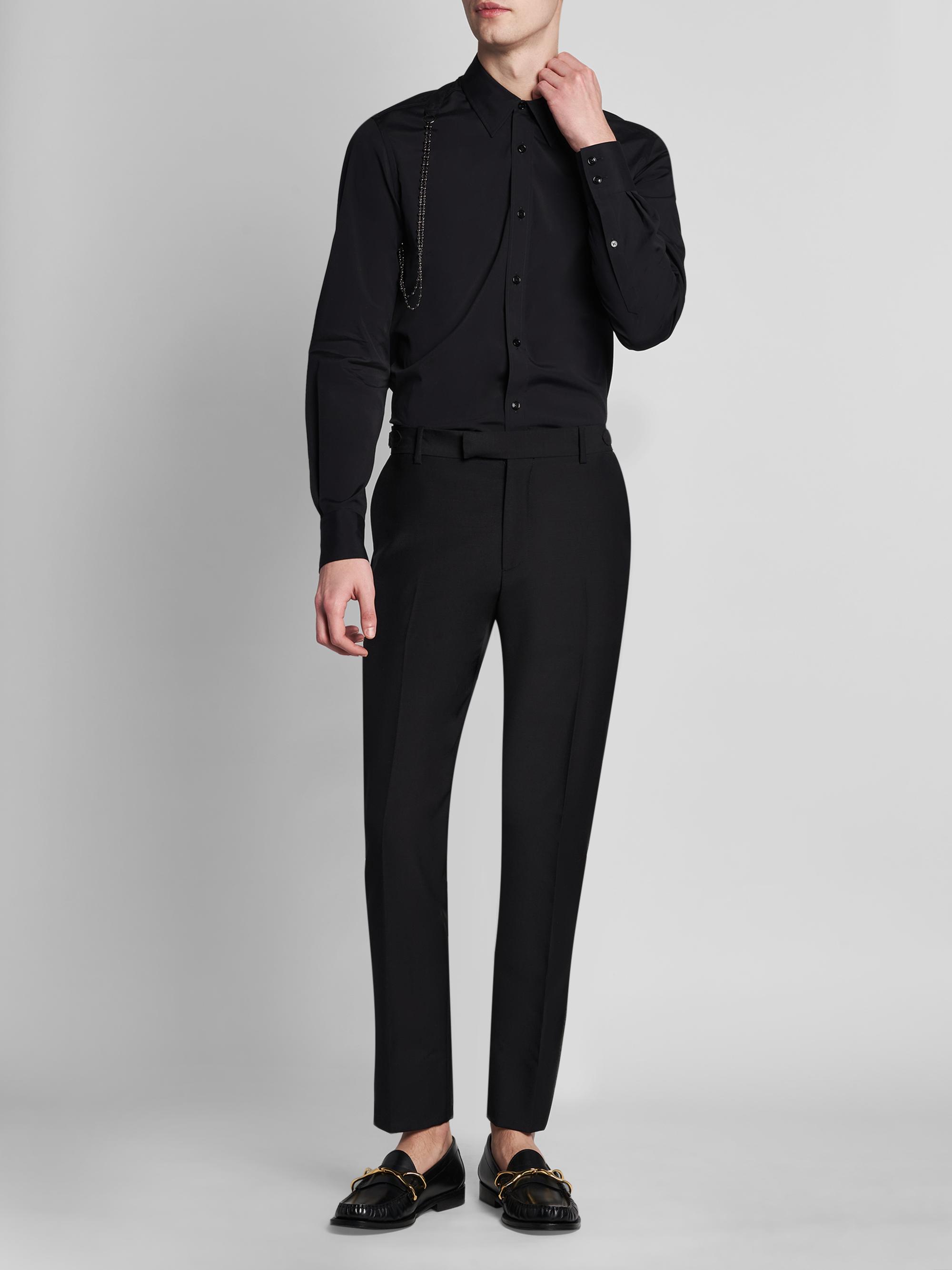 McQueen Men's Jewelry Harness Shirt - Black | Thumbnail 2