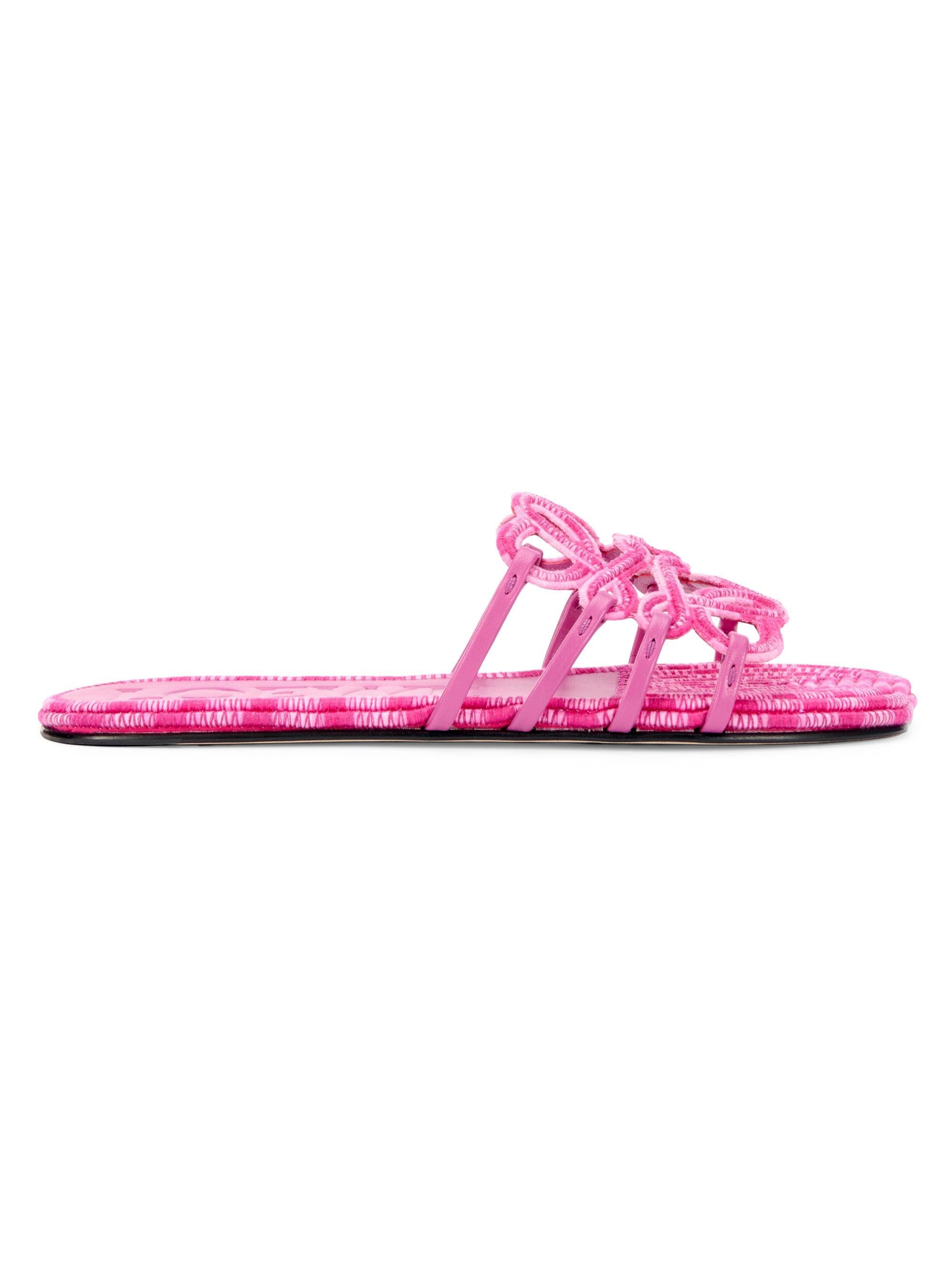 LOEWE Women's  x Paula's Ibiza Petal Anagram-Embroidered Sandals - Orchid