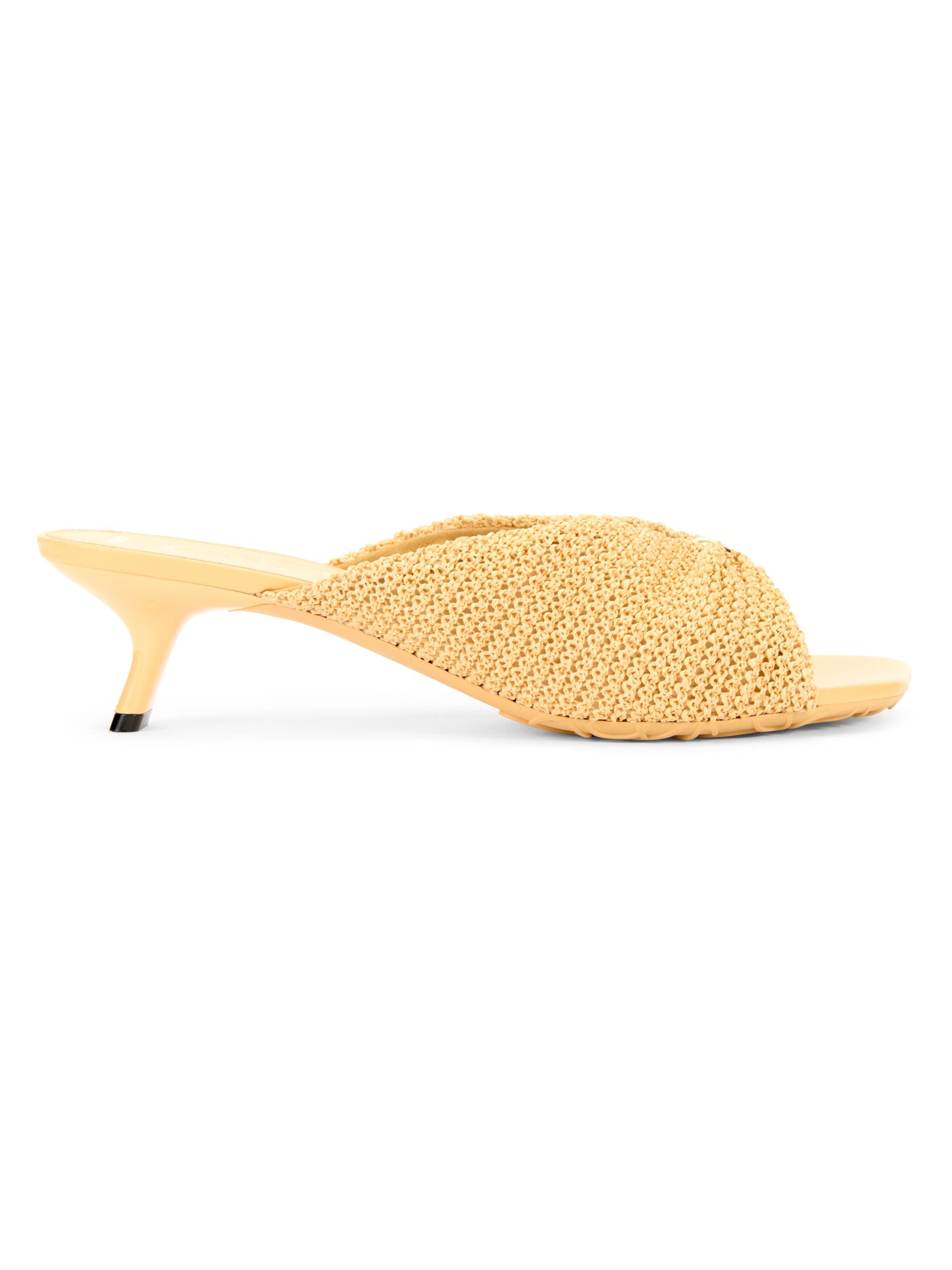 LOEWE Women's  x Paula's Ibiza Pebble 45MM Woven Kitten-Heel Sandals - Natural