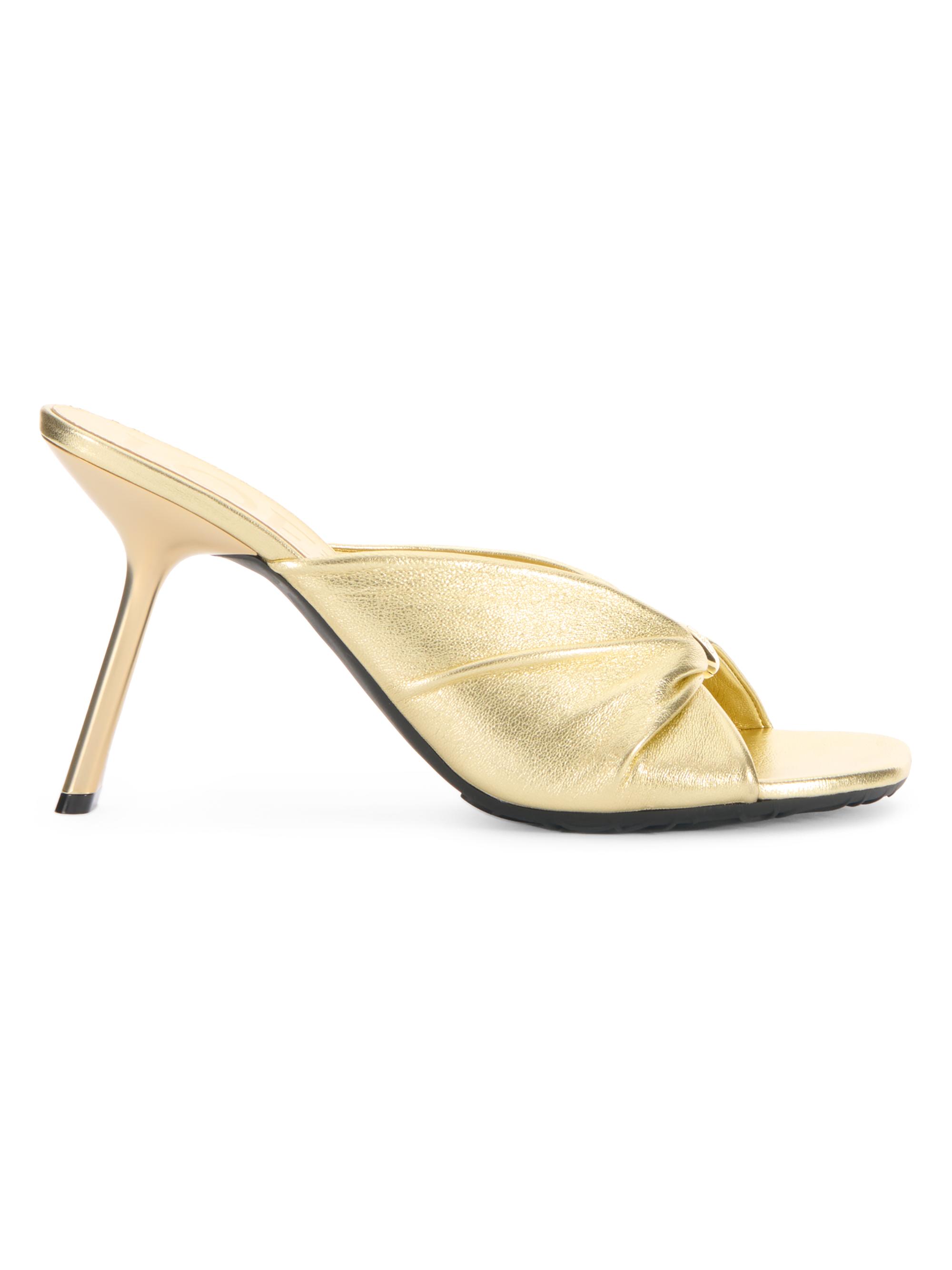 LOEWE Women's  x Paula's Ibiza Pebble 90MM Twisted Leather Sandals - Gold