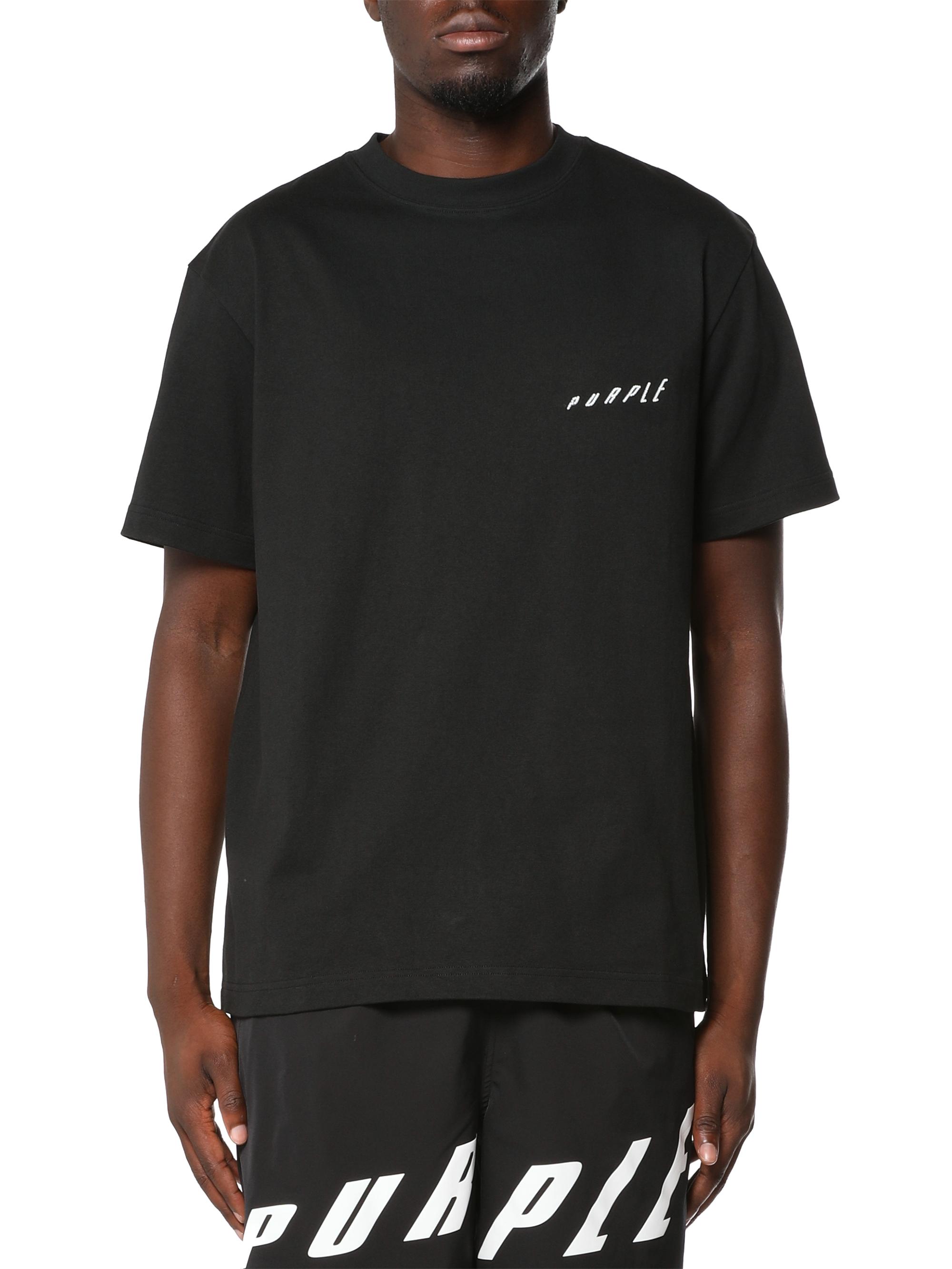 Purple Brand Men's Logo Cotton Jersey Crewneck T-Shirt - Black