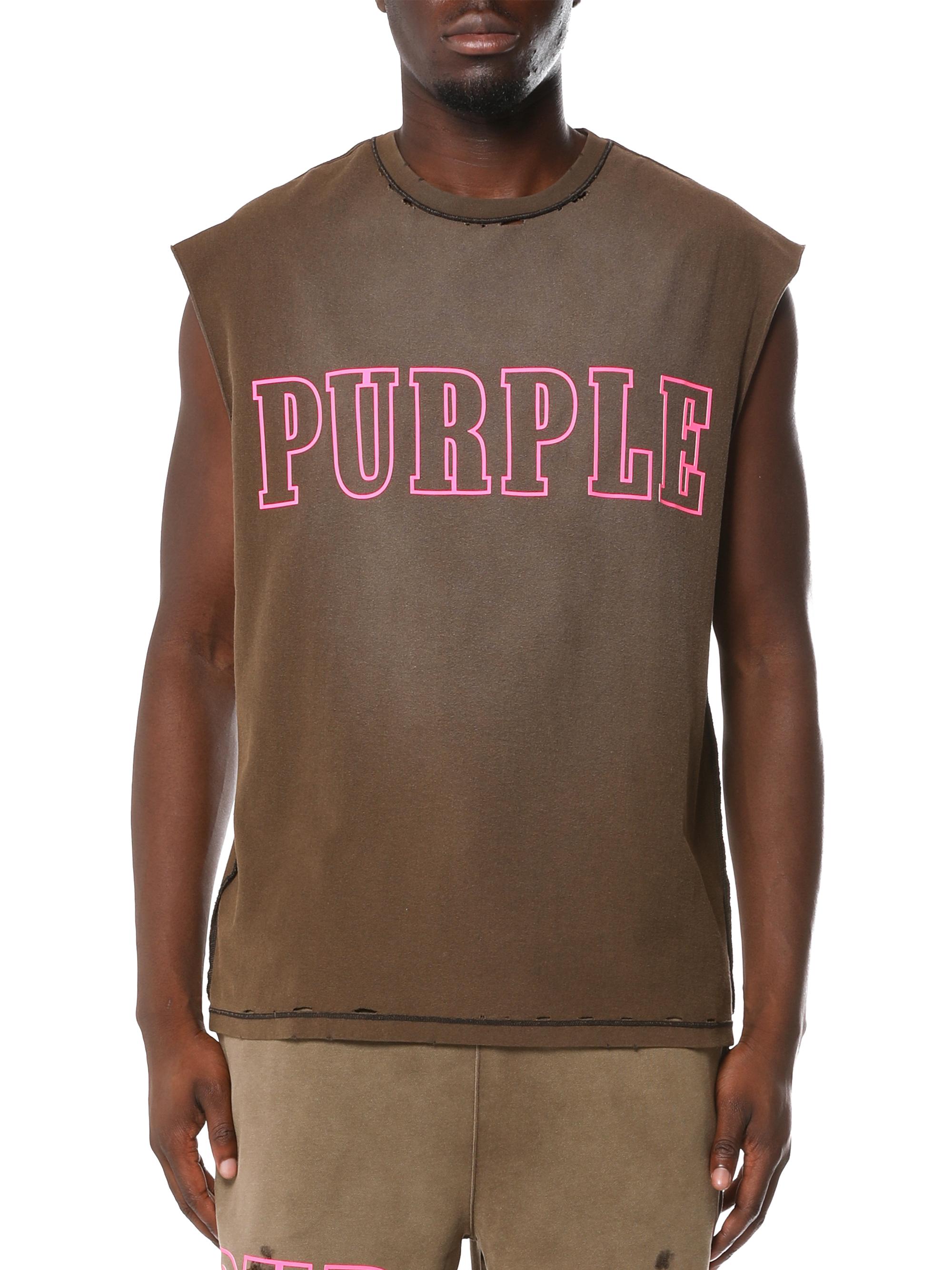 Purple Brand Men's Logo Textured Jersey Tank - Black