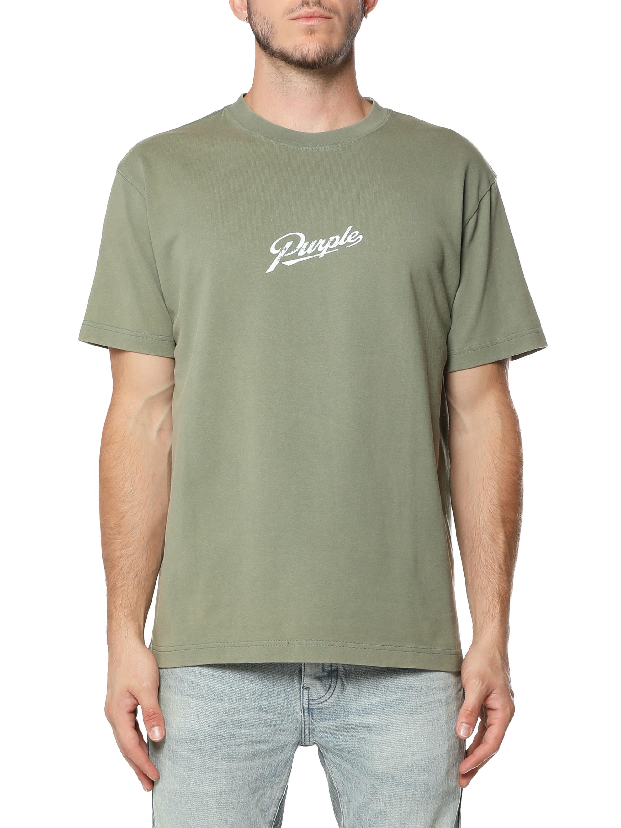 Purple Brand Men's Heavyweight Jersey Crewneck T-Shirt - Green