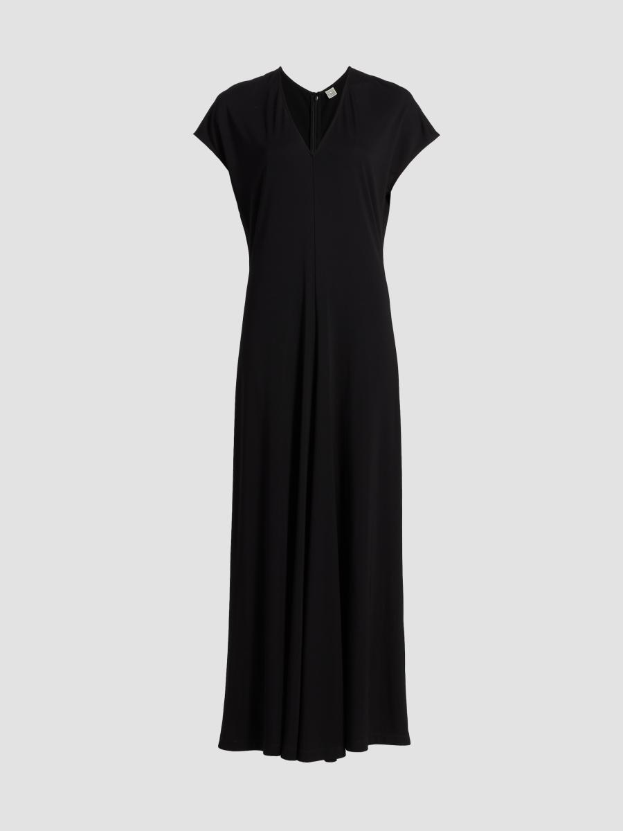 Totême Women's V-neck Jersey Maxi Dress In Black