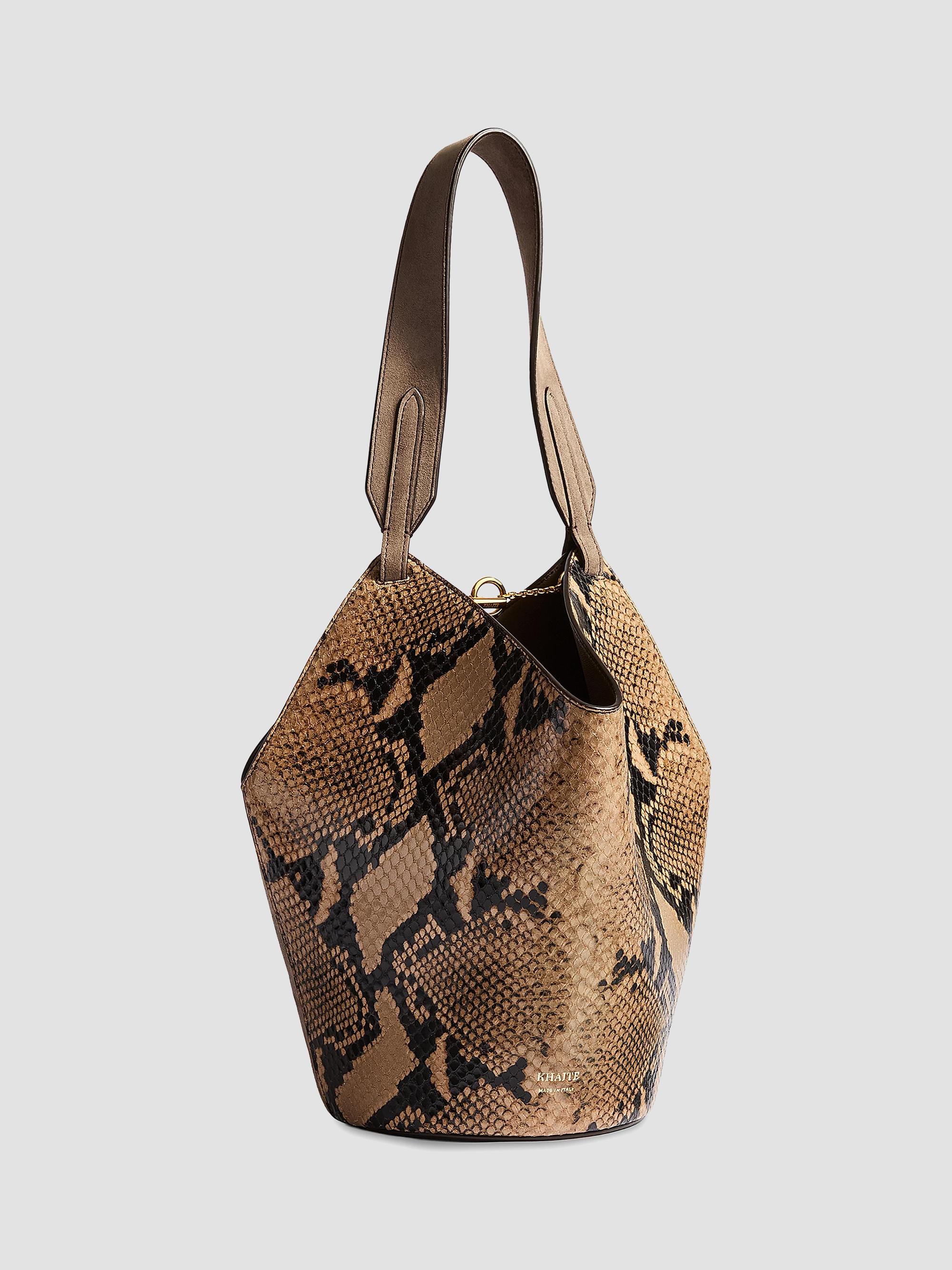 Khaite Lotus Mini Snakeskin-Print Leather Tote Bag | Saks Fifth Avenue