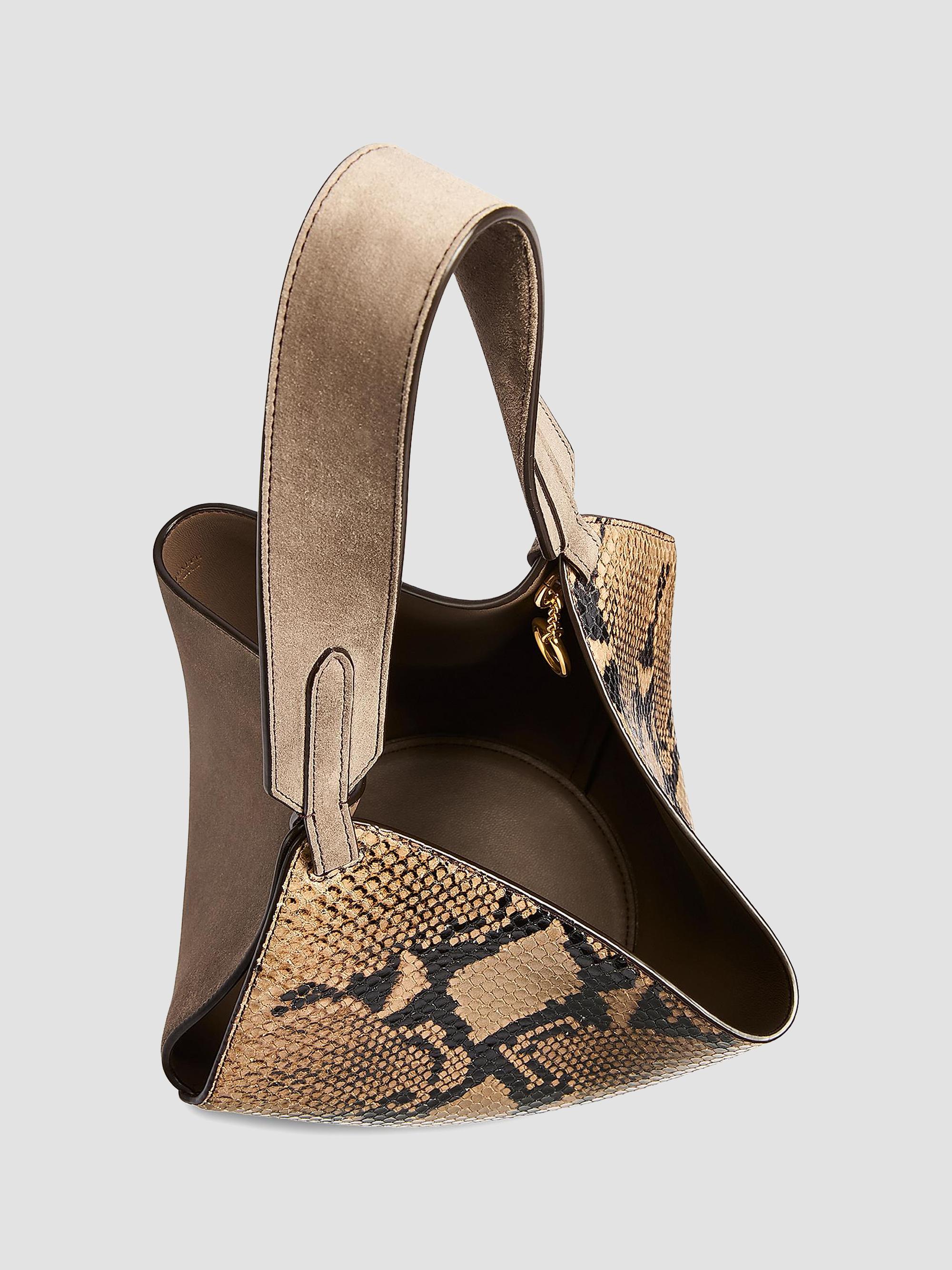 Khaite Lotus Mini Snakeskin-Print Leather Tote Bag | Saks Fifth Avenue