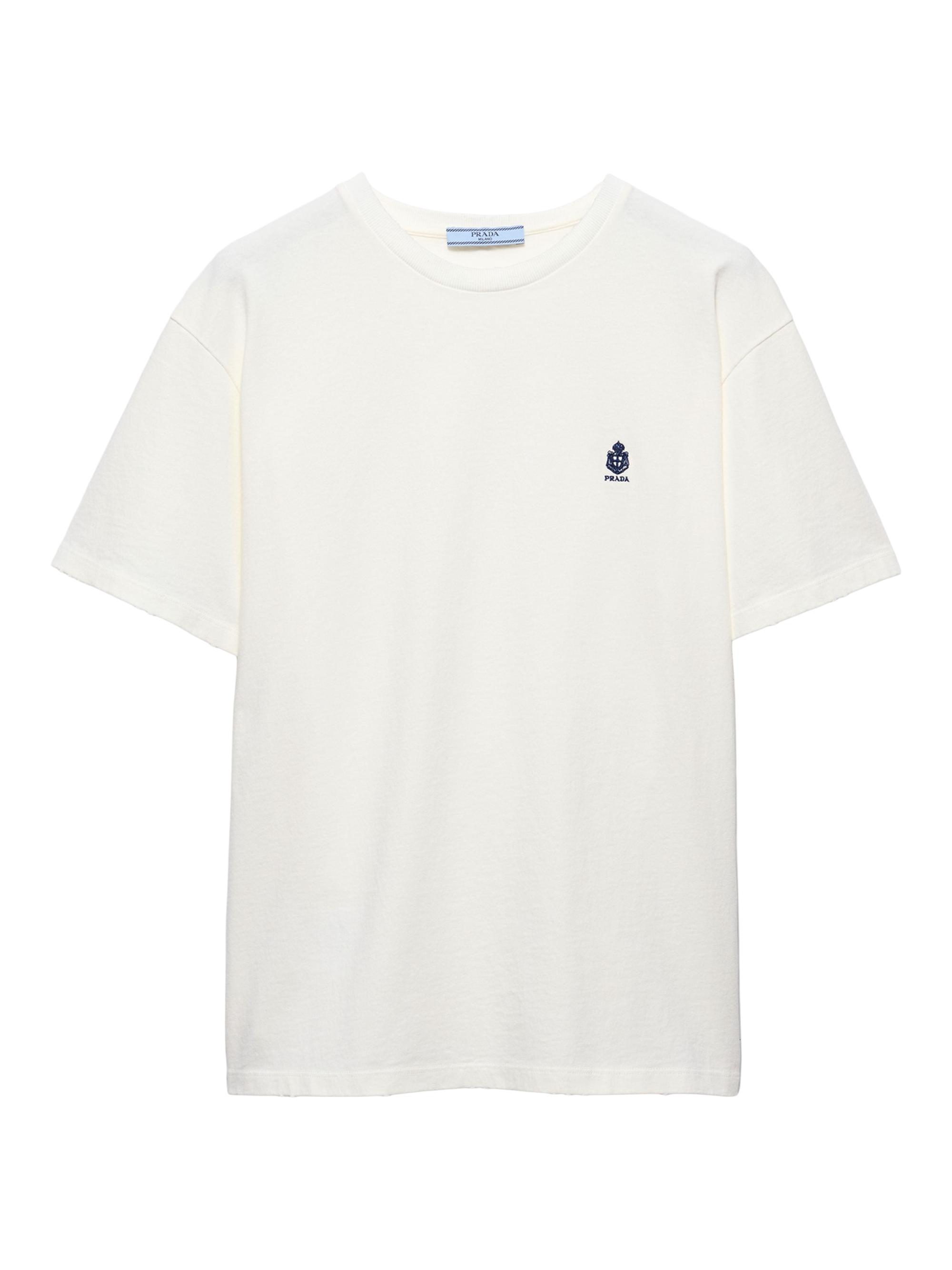 Prada Women's Garment-Dyed Jersey T-Shirt - White