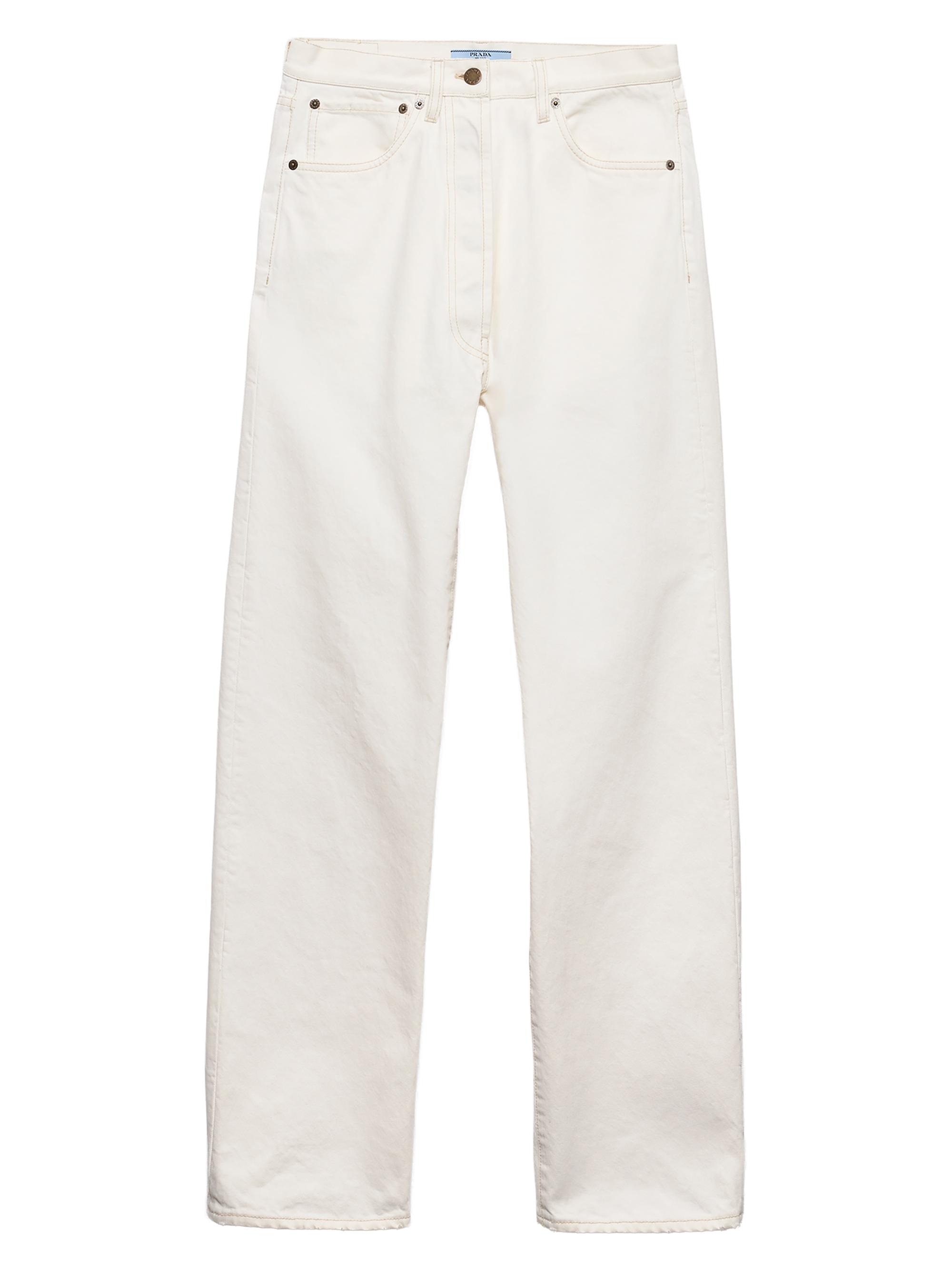 Prada Women's Old Denim Five-Pocket Jeans - White