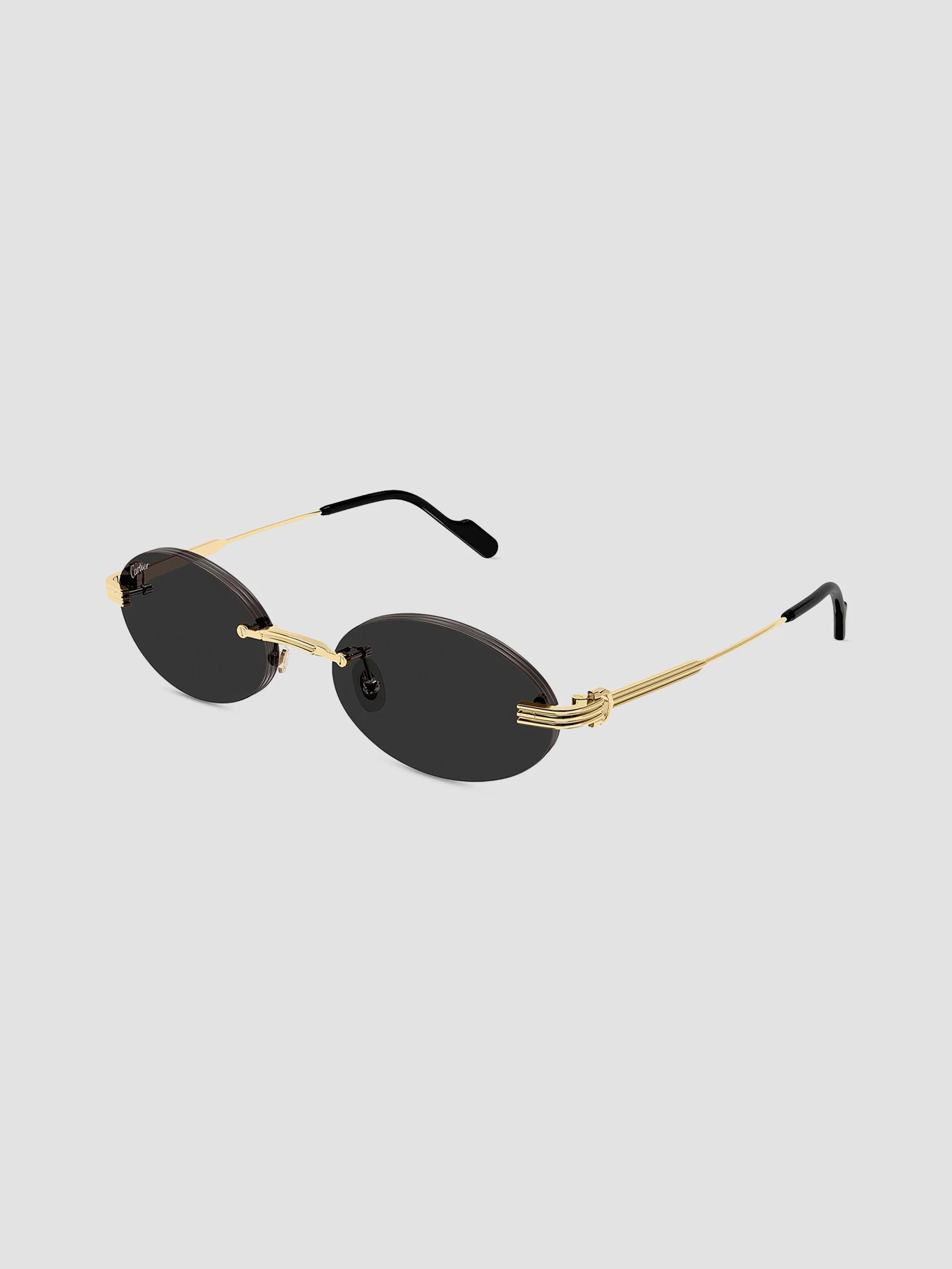 Première de Cartier 53MM 24K-Gold-Plated Rimless Oval Sunglasses