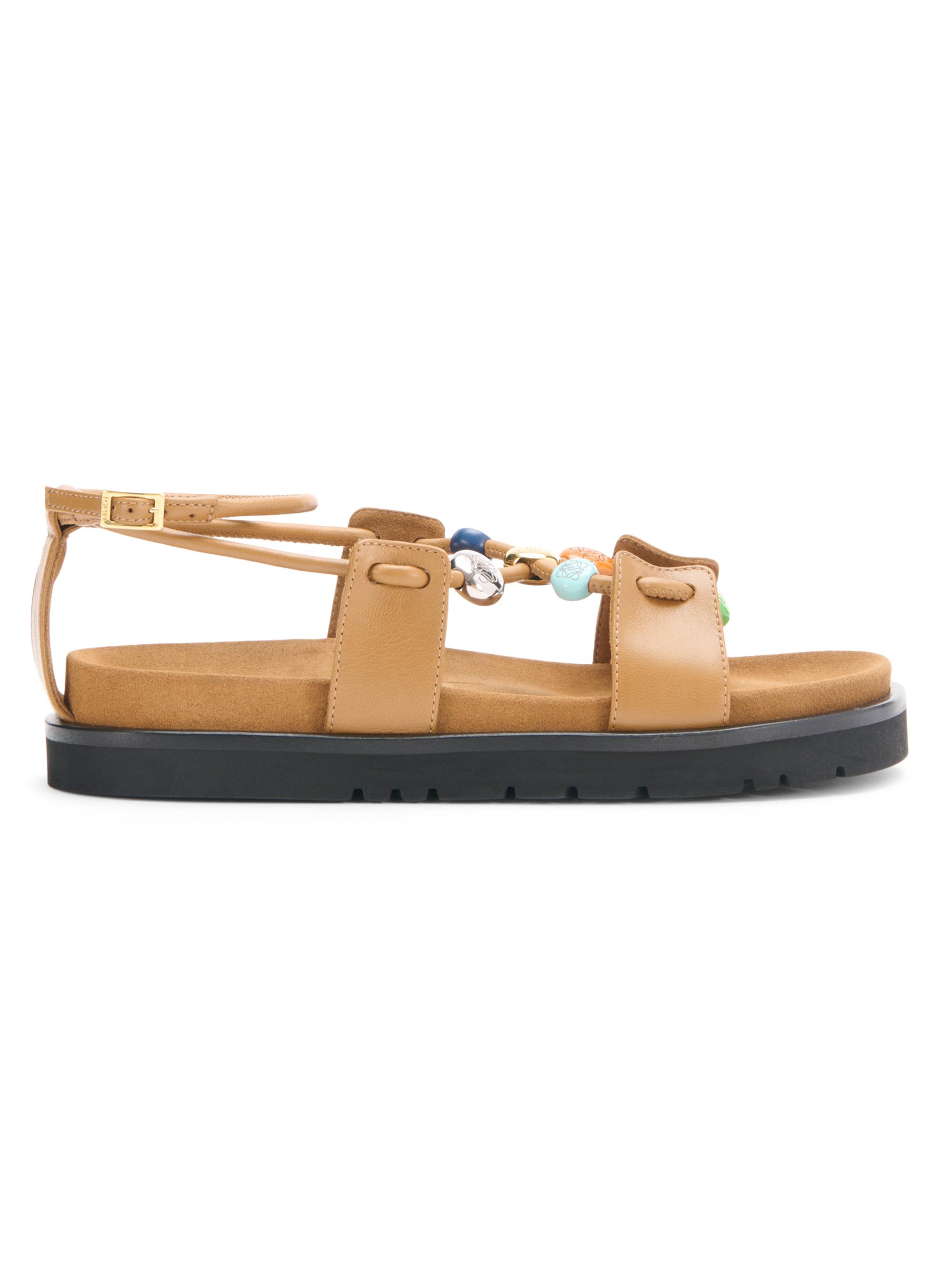 LOEWE LOEWE x Paula's Ibiza Pebble Beads Fussbett Leather Sandals